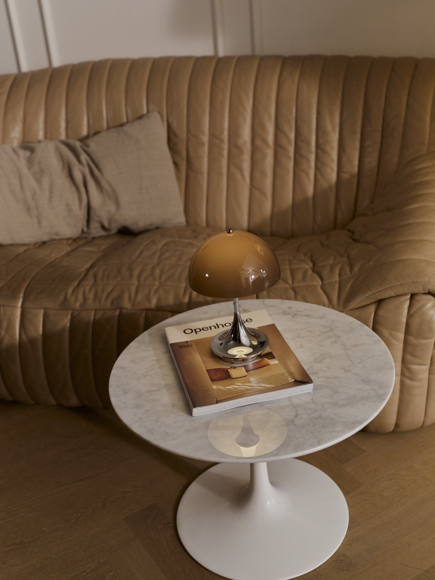 Portable Lamp PANTHELLA 160 brown with chrome base