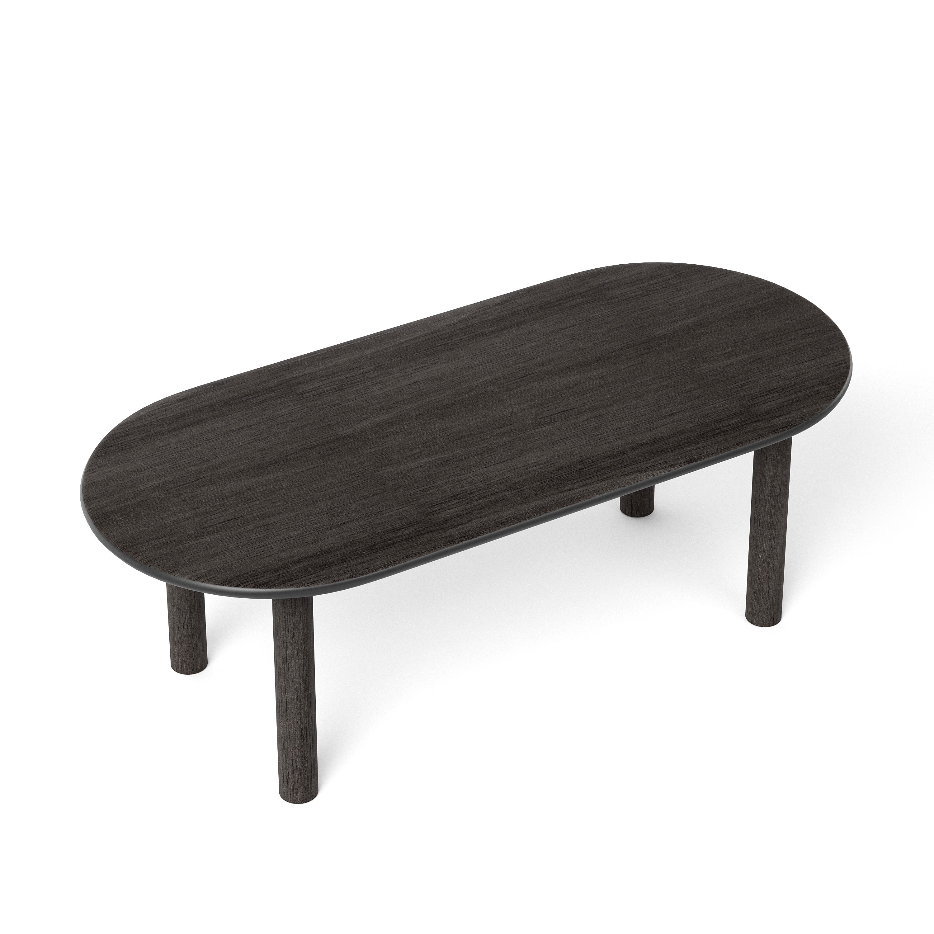 Ovale tafel PAUL zwart essenhout