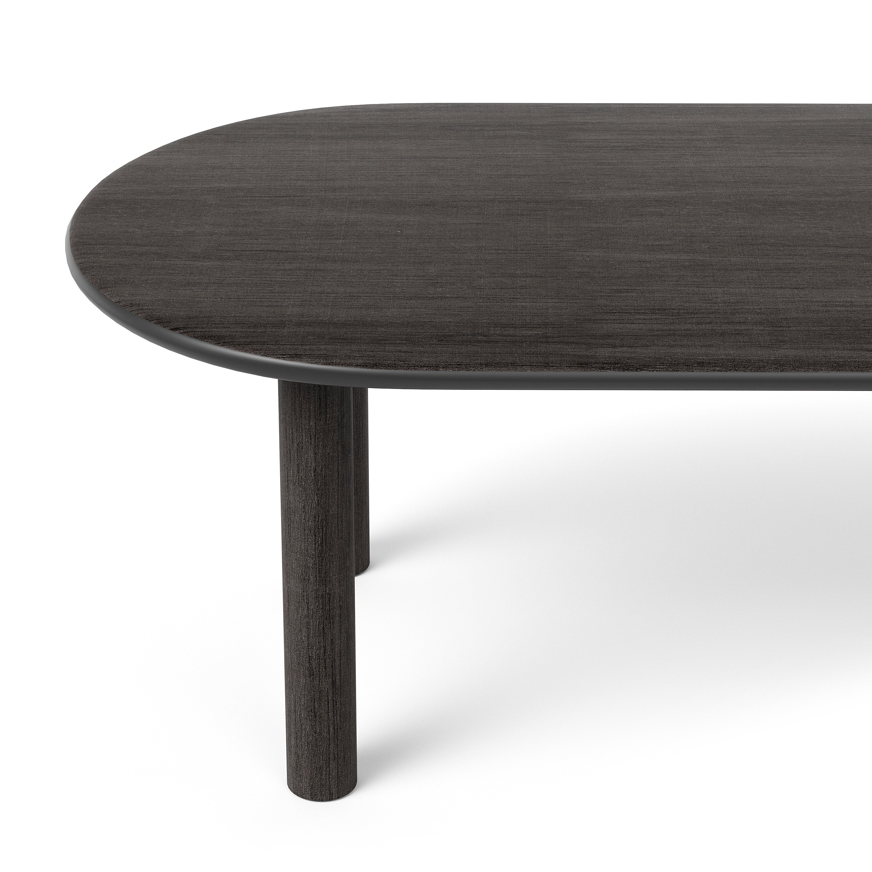 Ovale tafel PAUL zwart essenhout