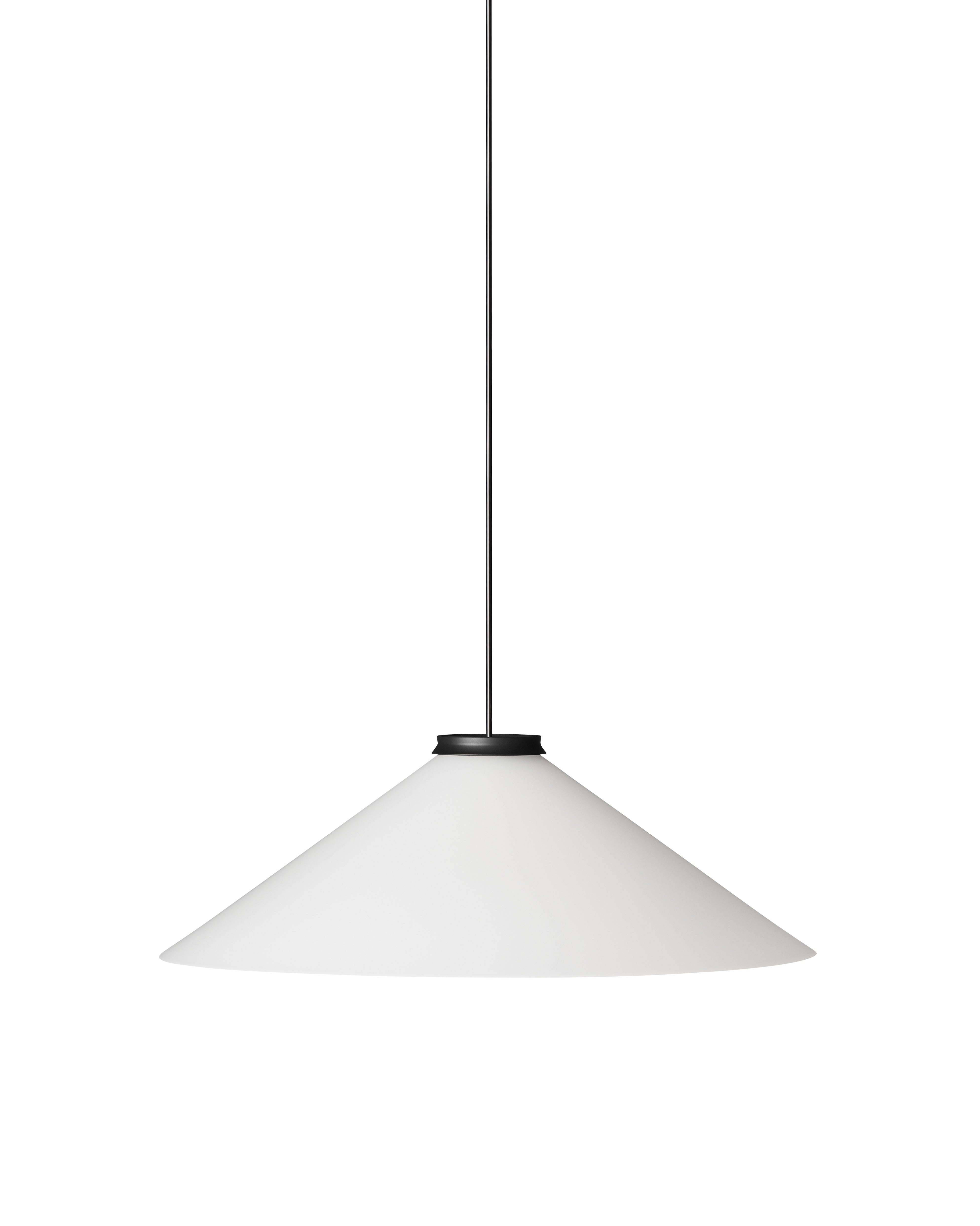 Hanglamp ALINE zwart met witte kap