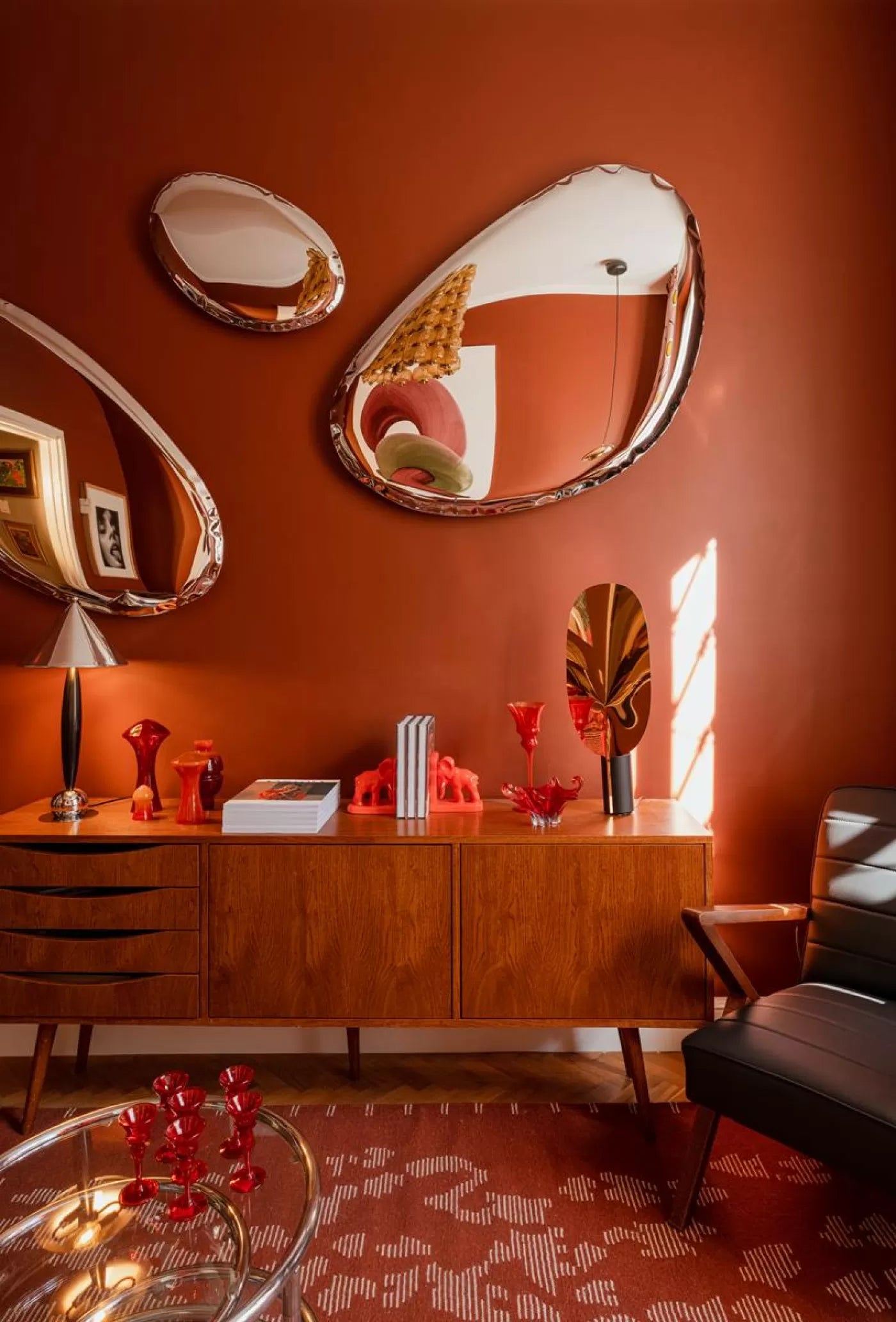 TAFLA O Mirror with Jade Transition