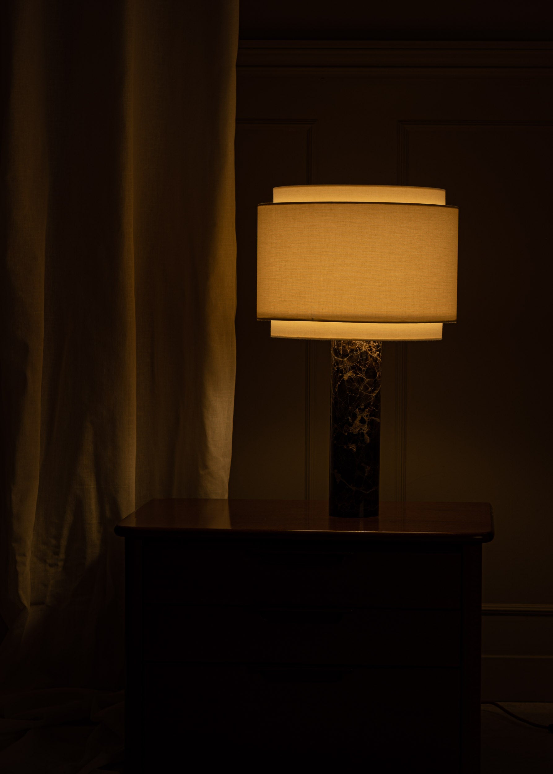 Tafellamp PIPO DUOBLE bruin marmer