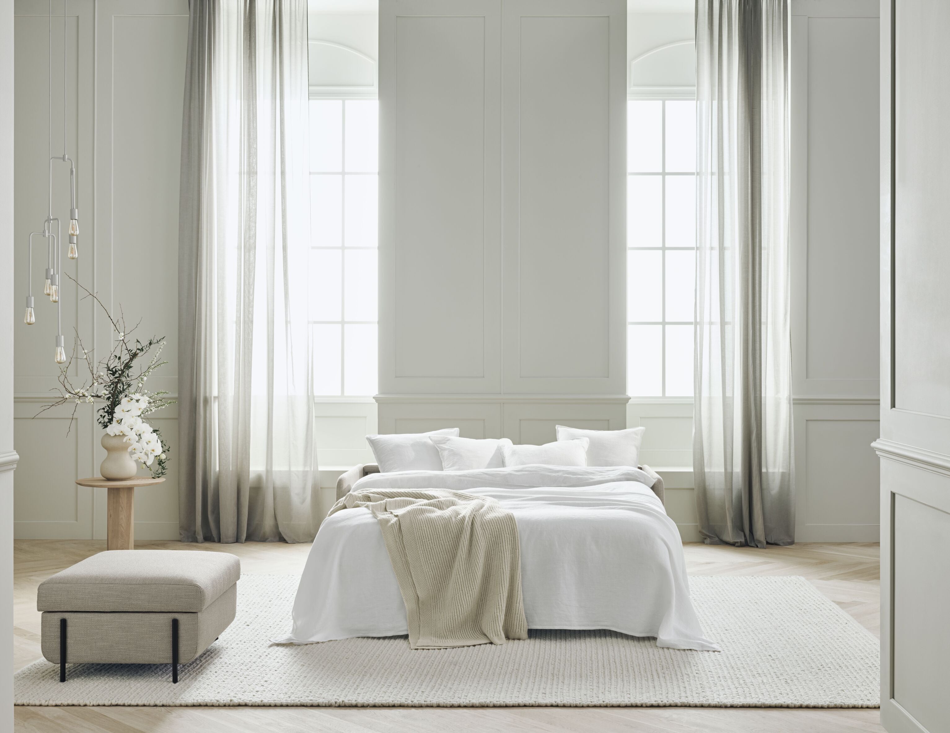 Sofa uitklapbaar 3-zits PIRA zwarte stalen basis