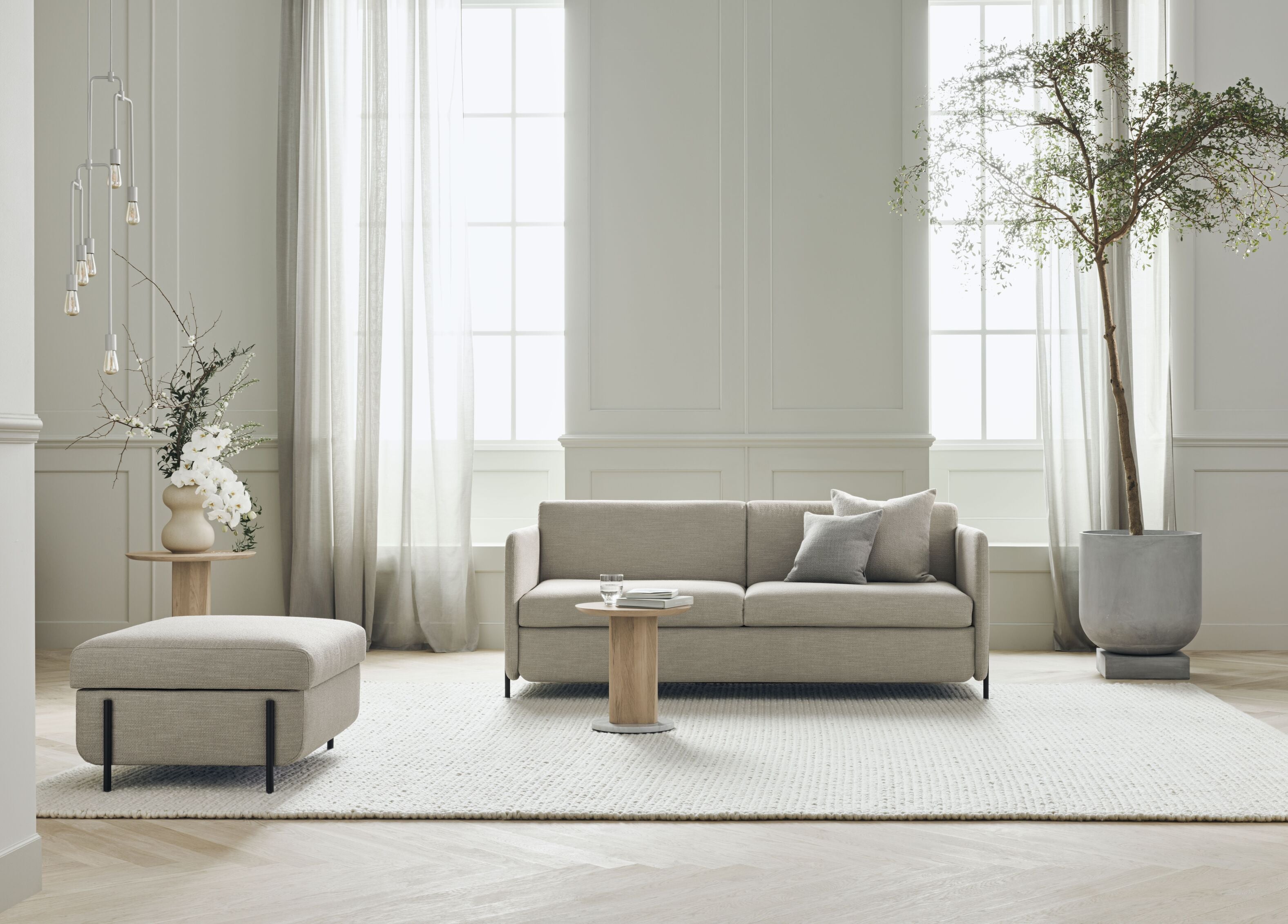 Sofa uitklapbaar 3-zits PIRA zwarte stalen basis