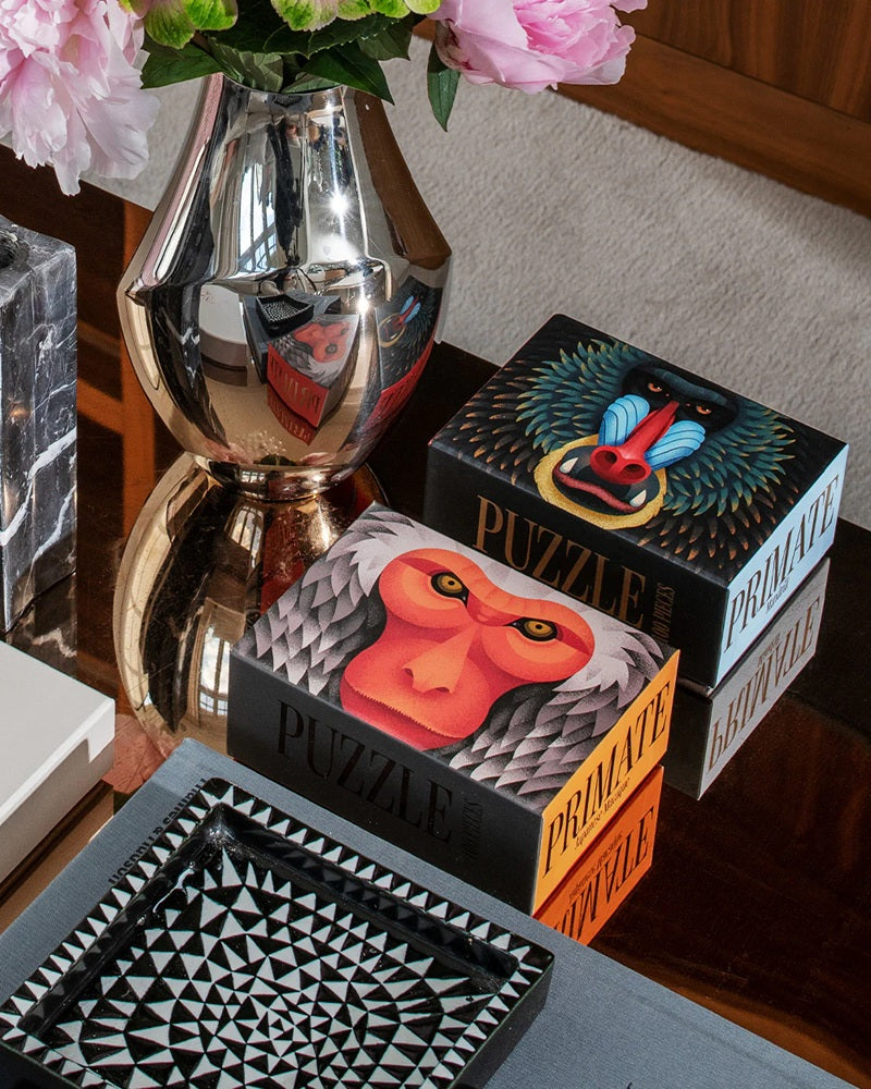 Puzzel MANDRILL zwart met blauw