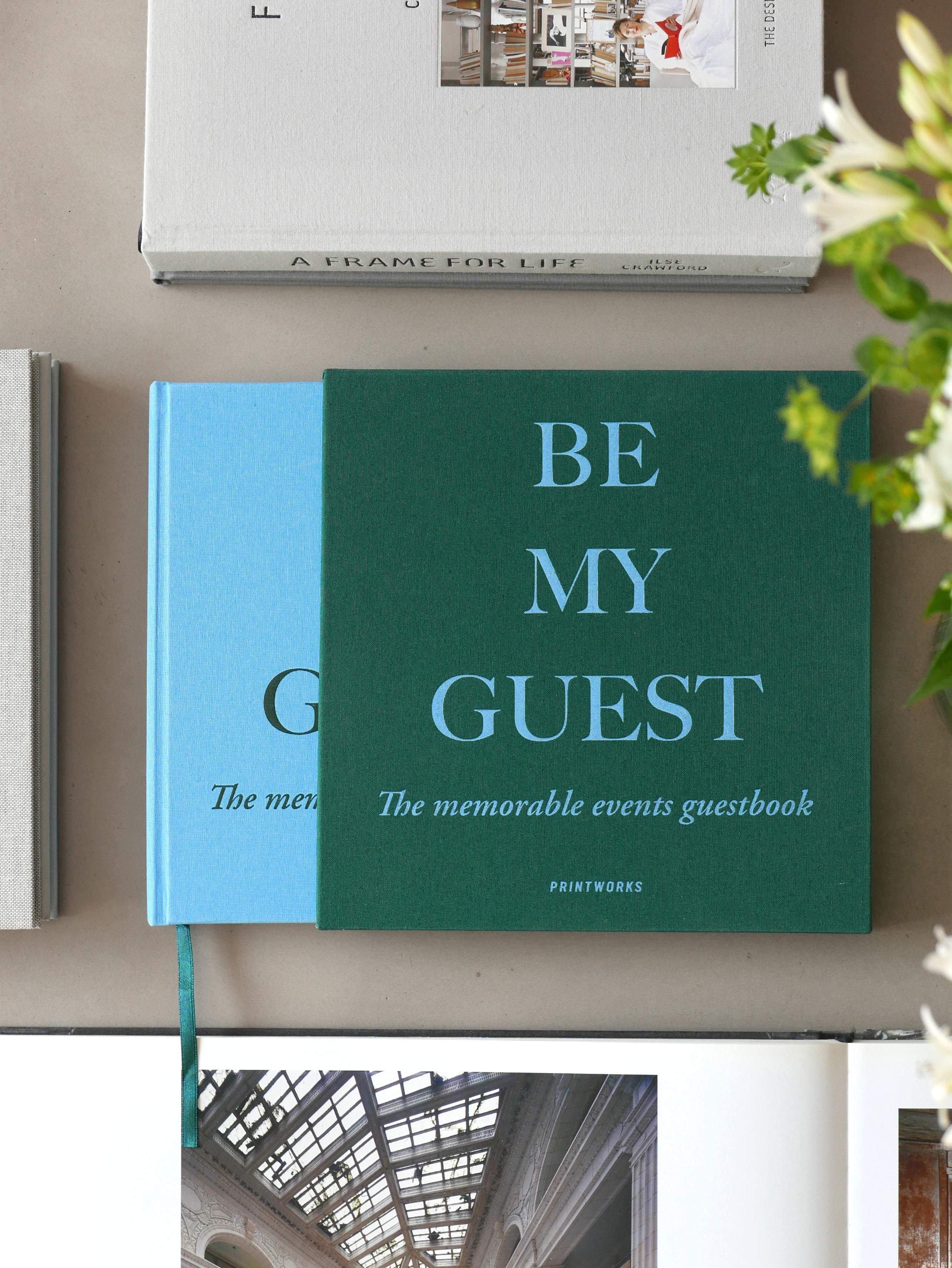 Gastenboek BE MY GUEST groen met blauw
