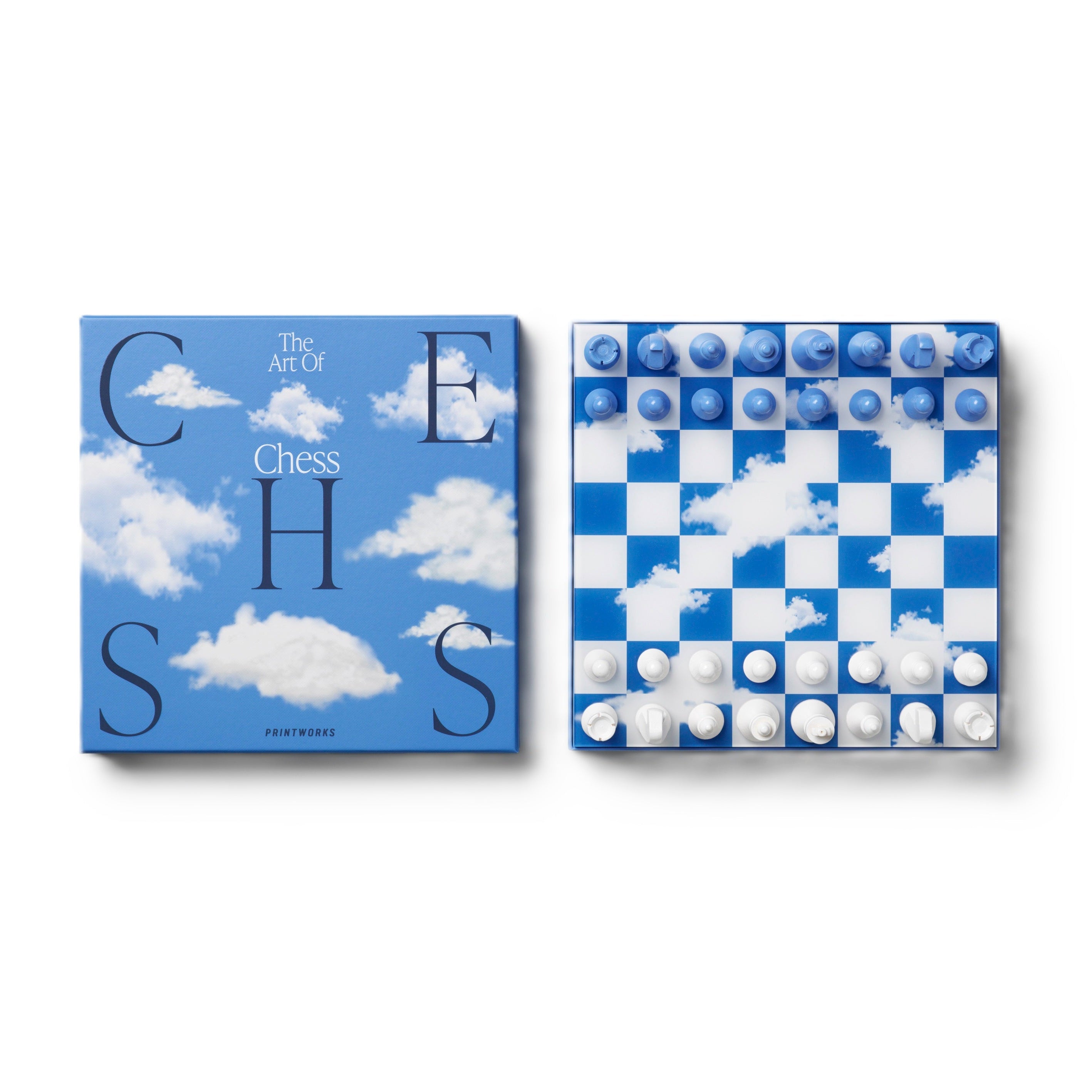 Schaken Set CHESS CLOUDS blauw-wit