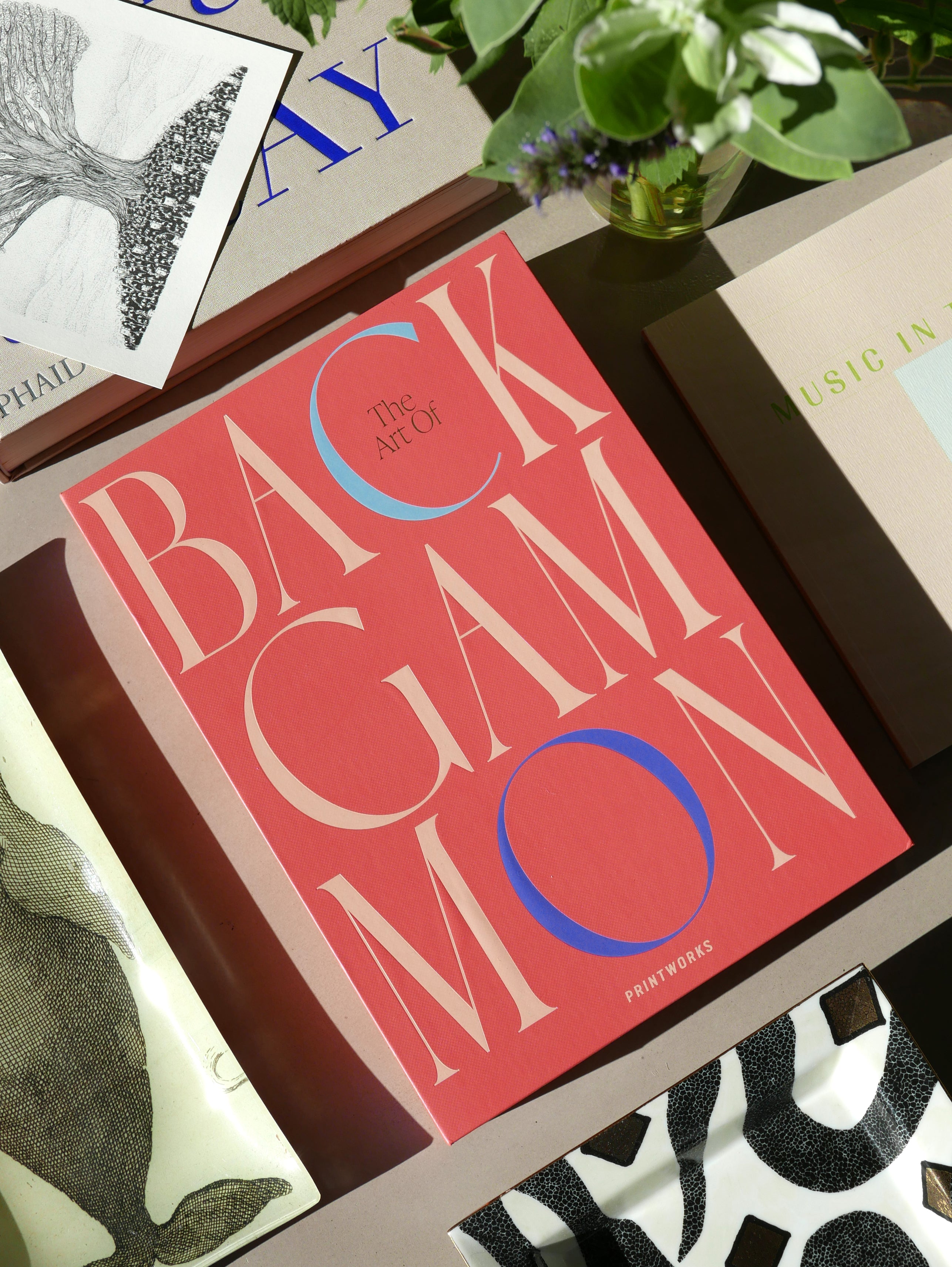 Backgammon set ART OF BACKGAMMON rood met blauw