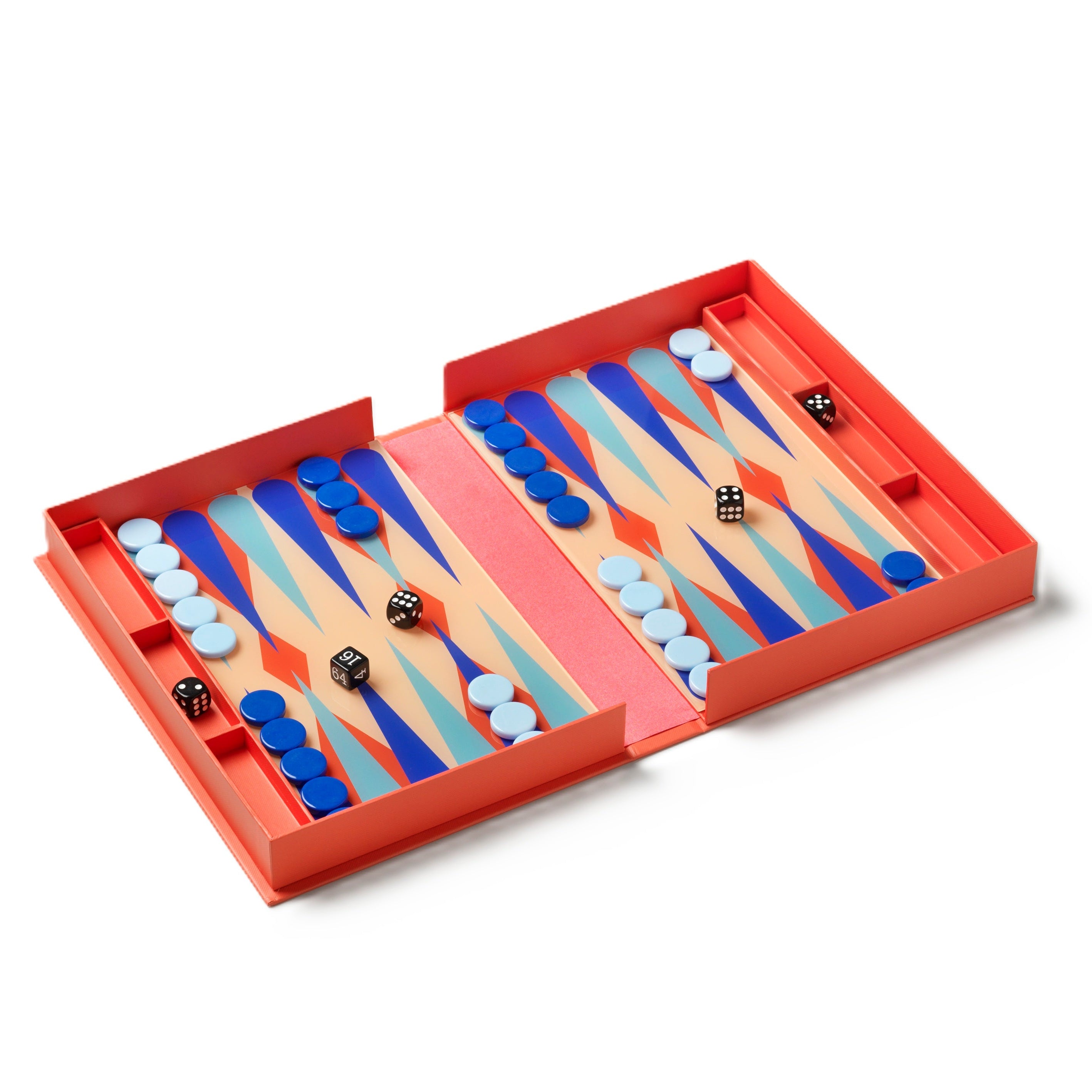 Backgammon set ART OF BACKGAMMON rood met blauw