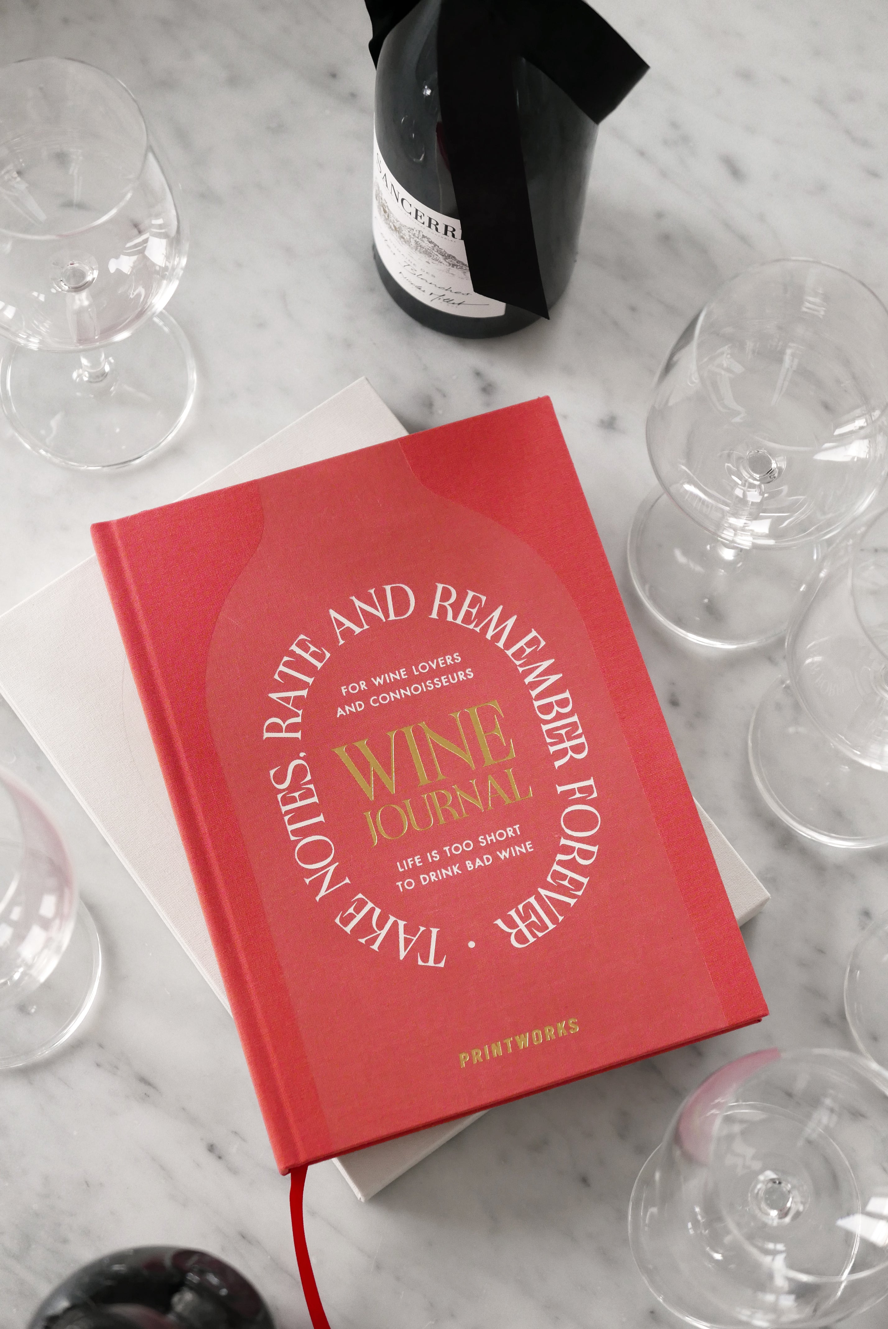 Wijnproefdagboek WINE TASTING beige met rood