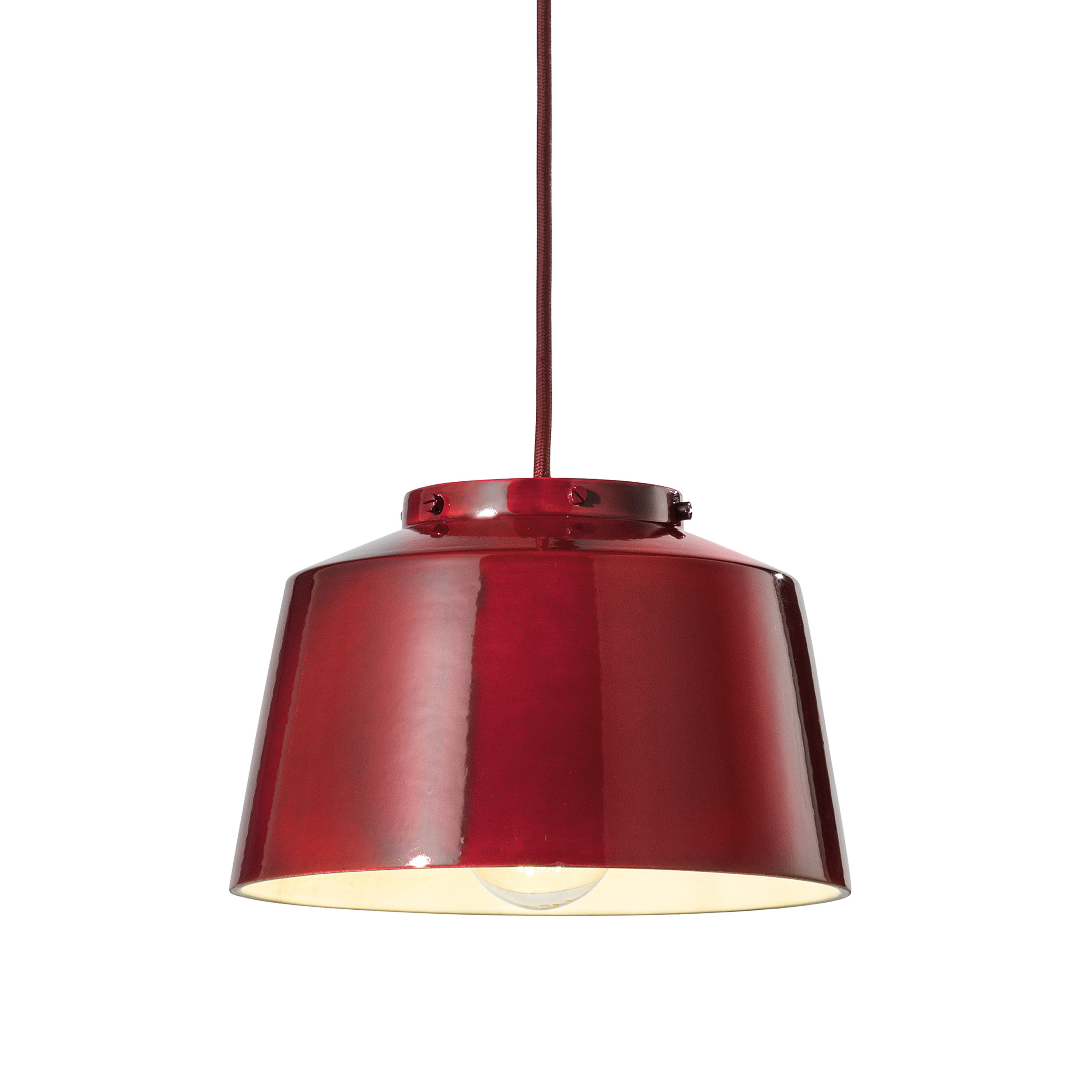 50's Red Ceramic Pendant Lamp