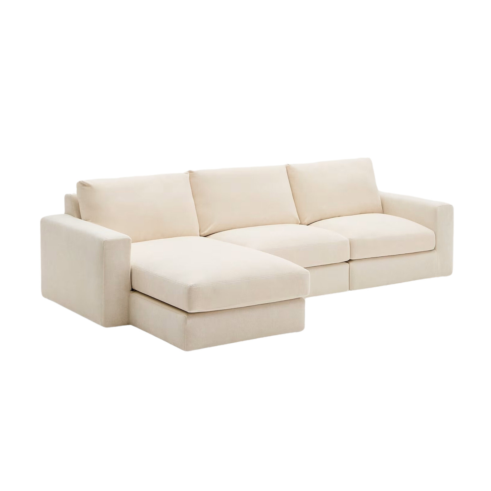 4-seater left-facing corner sofa ALEA ecru chenille