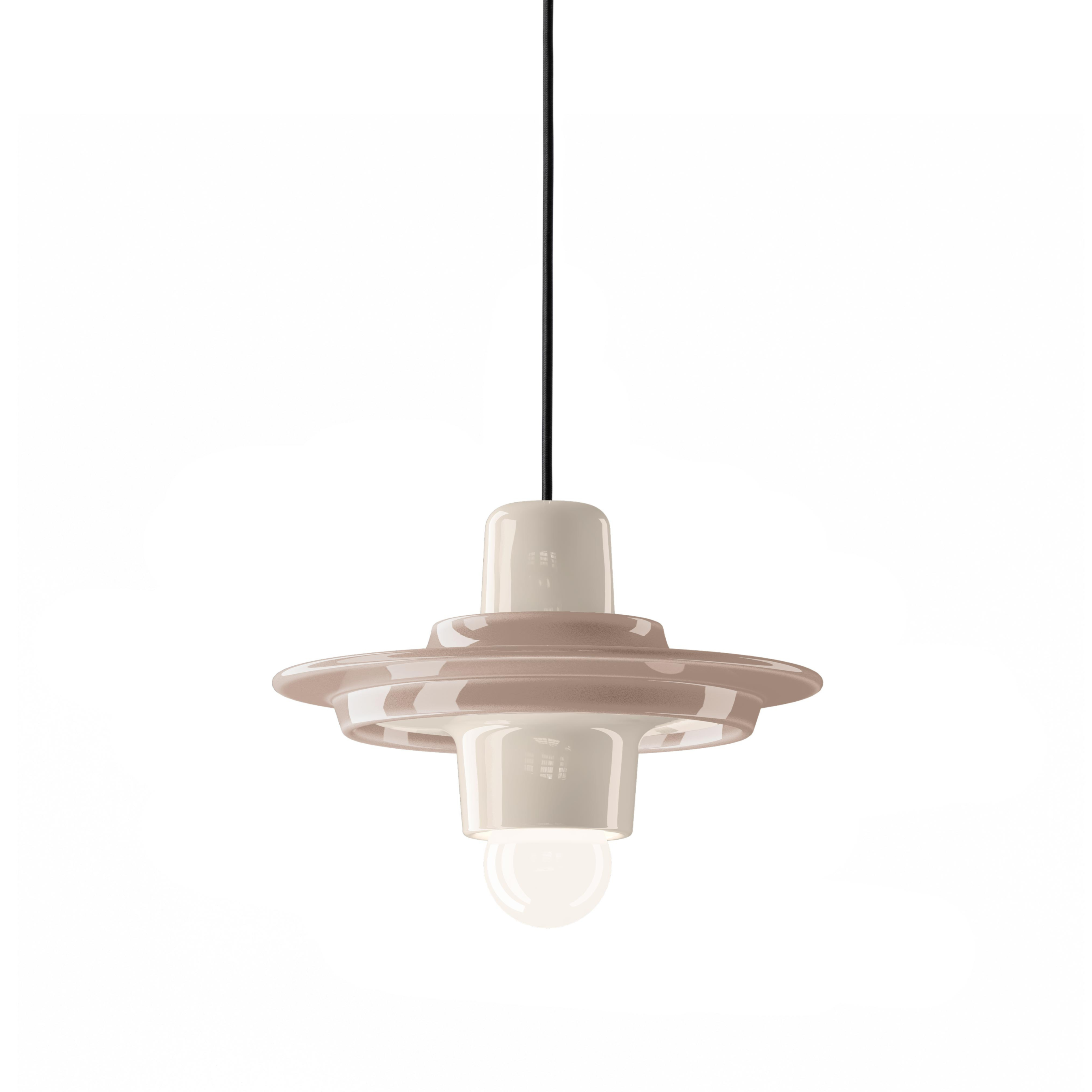 VOILÀ beige ceramic pendant lamp with cream