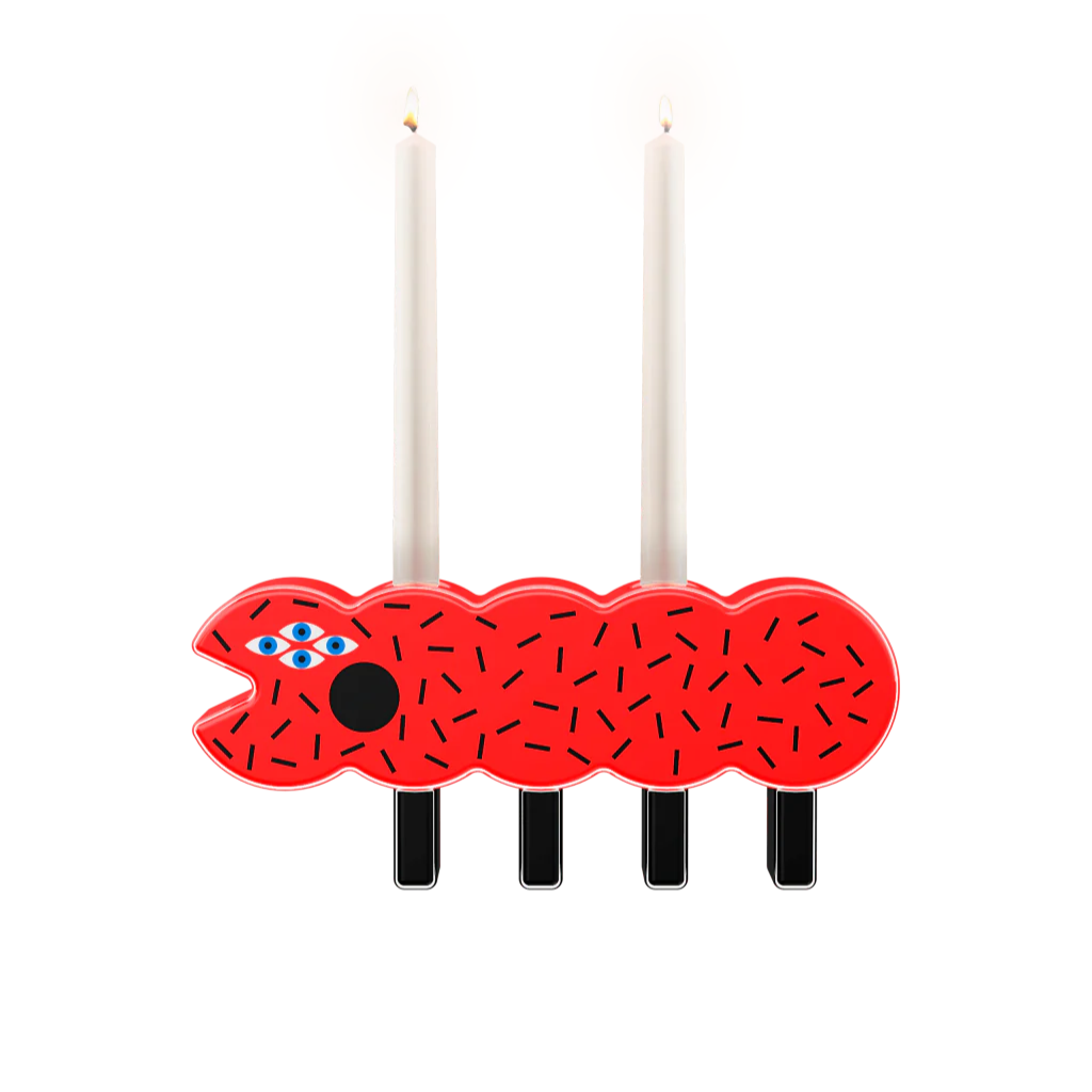 Kaarsenhouder BRUCOLOCO rood