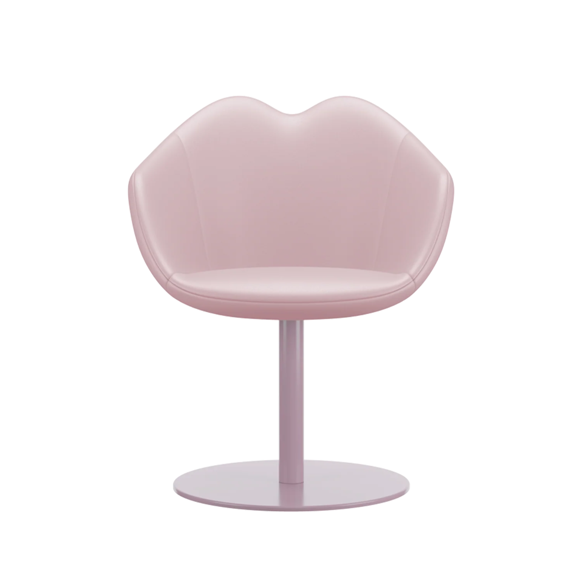 XOXO pink leather armchair with a round base