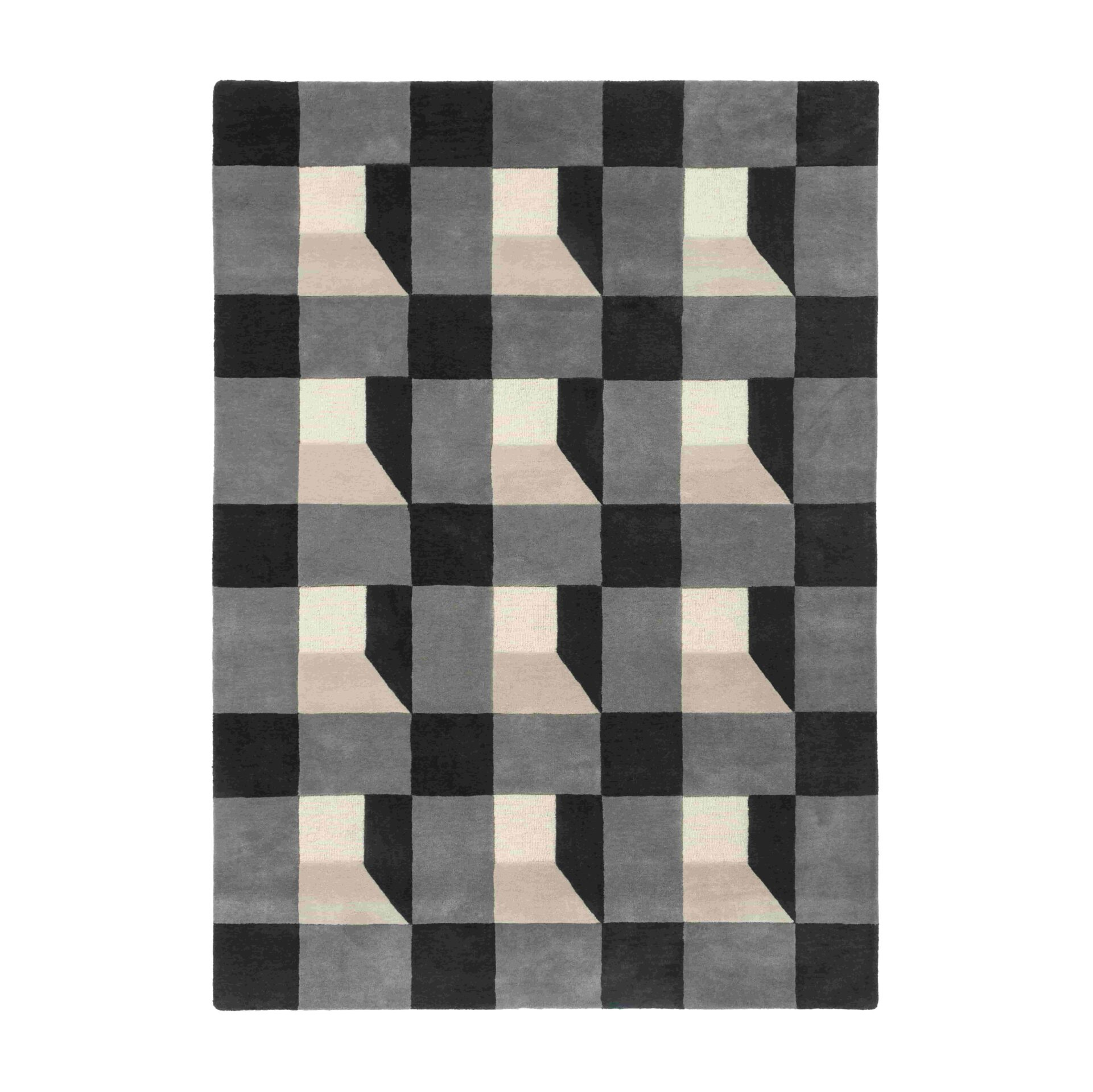 BLOCKS SLATE gray-beige rug