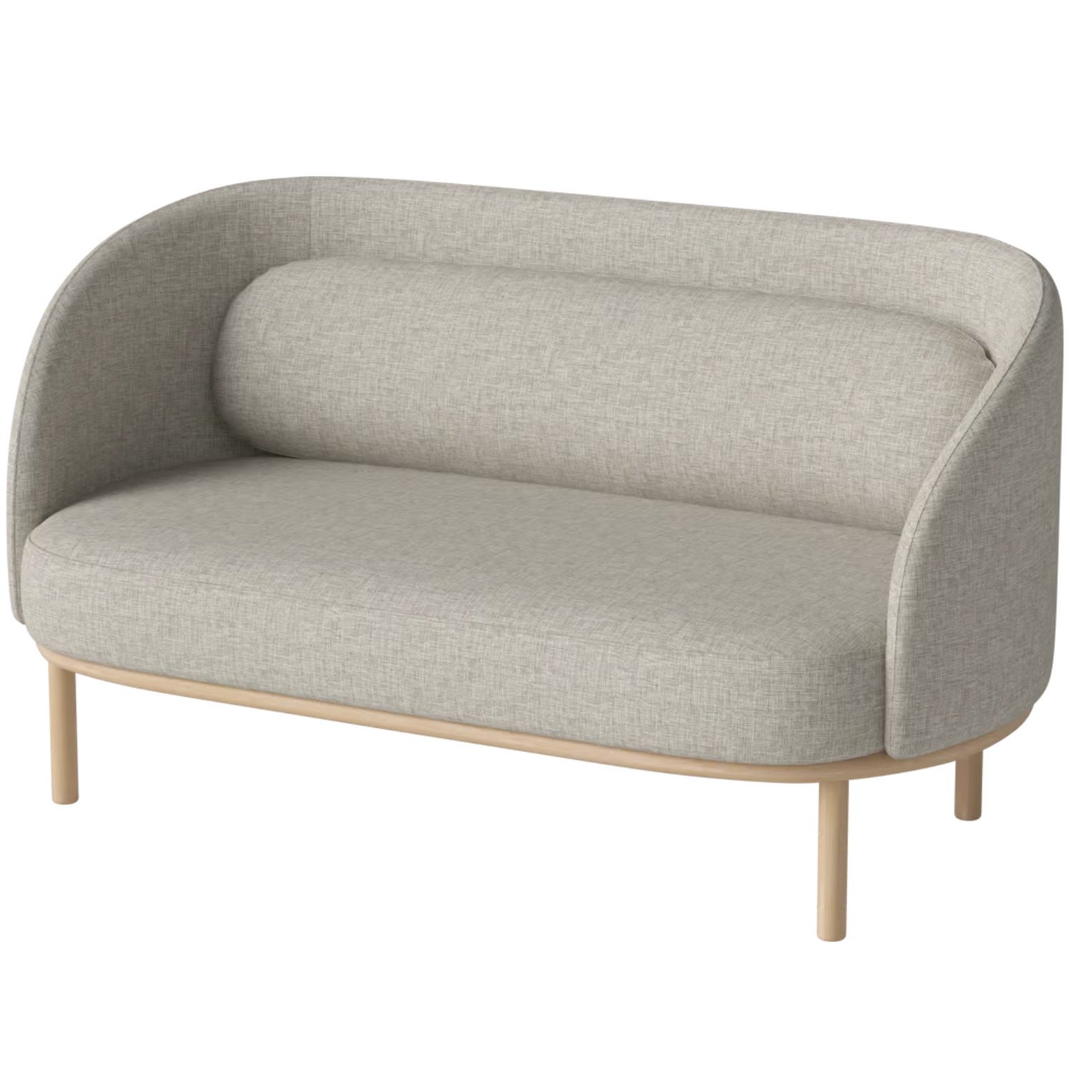 Sofa 2-zits FUUGA met een basis van gebleekt eikenhout