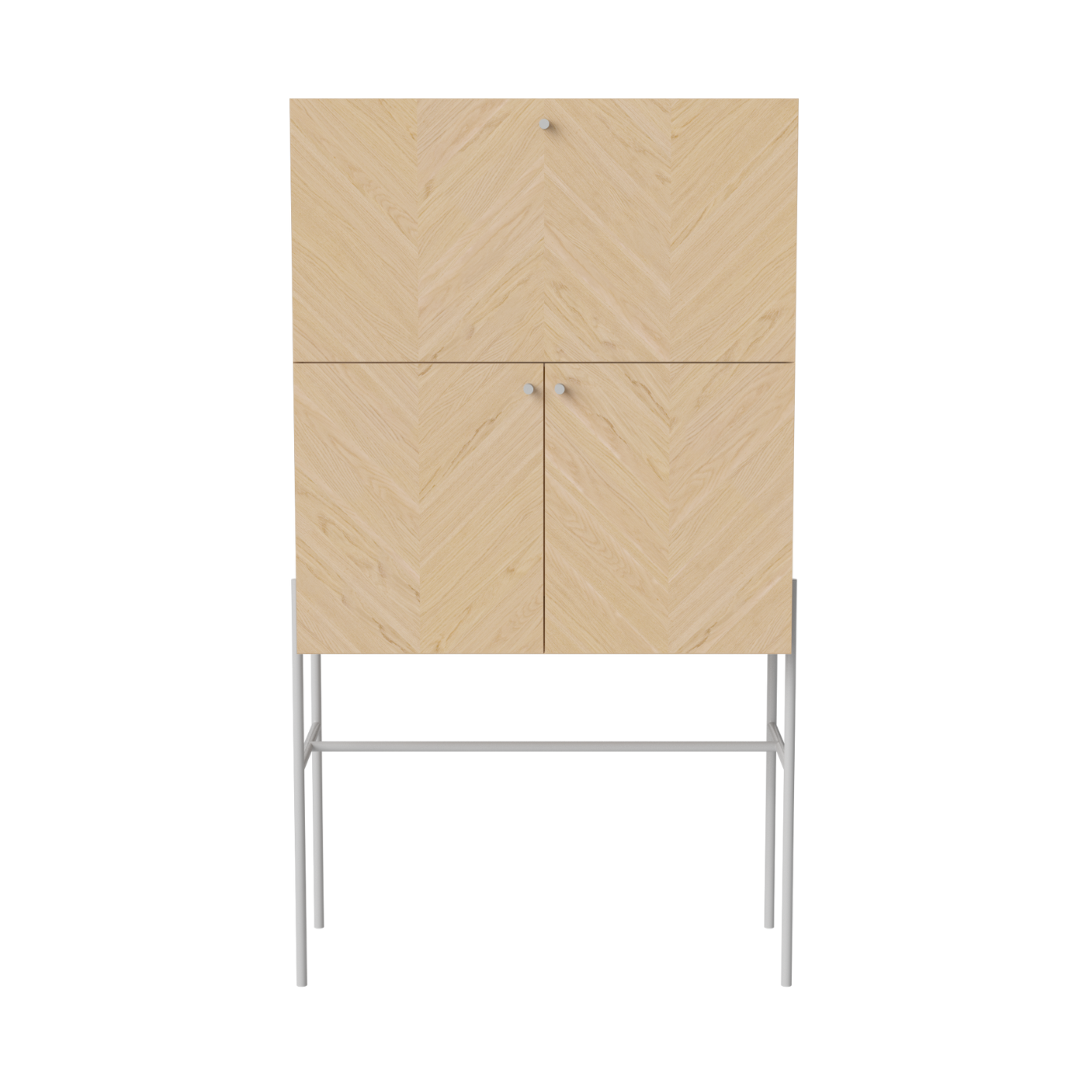 LUXE barmeubel van gebleekt eikenhout met een grijze basis