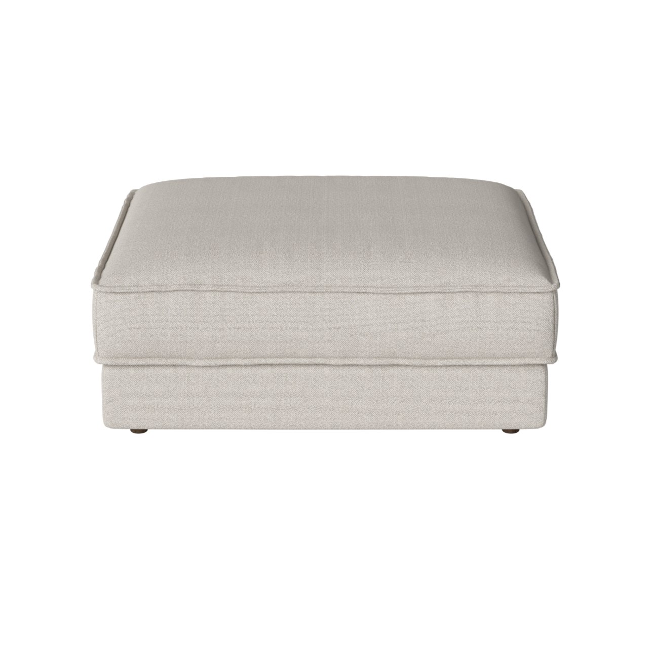 Puf NOORA met een basis van donker eikenhout