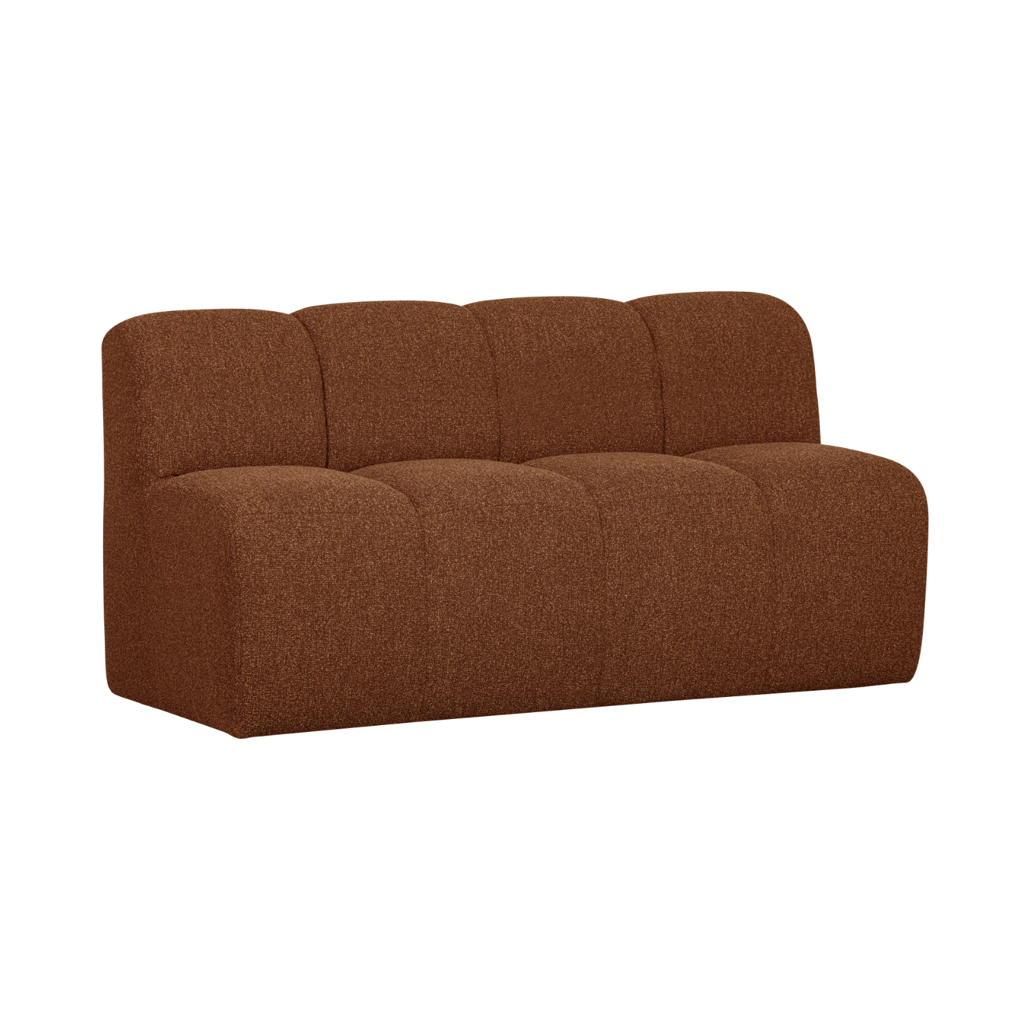 Modulares Sofa MOJO - 3-sitziges Element in braunem Bouclé