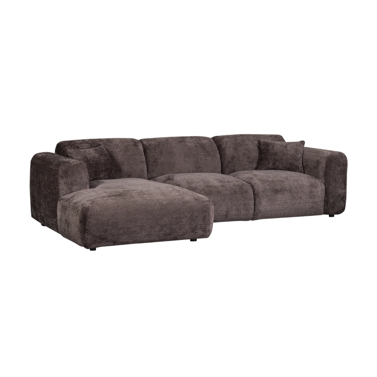 Modularer, linksseitiger Ecksofa CLOUD in Braun