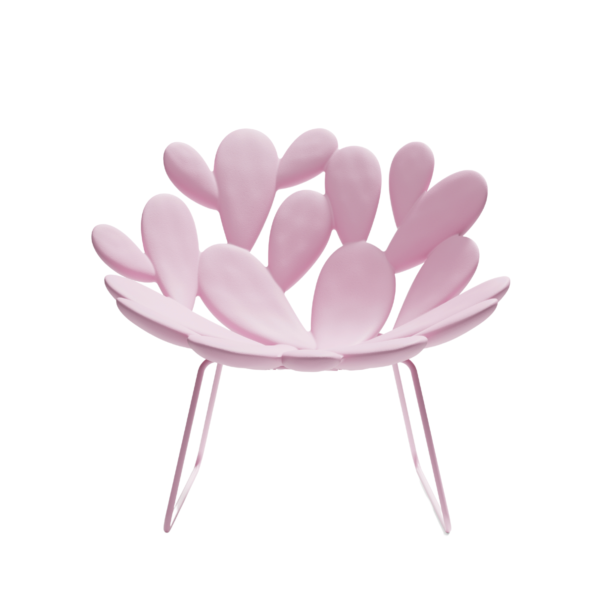 Light Pink FILICUDI Garden Armchair with Sled Base