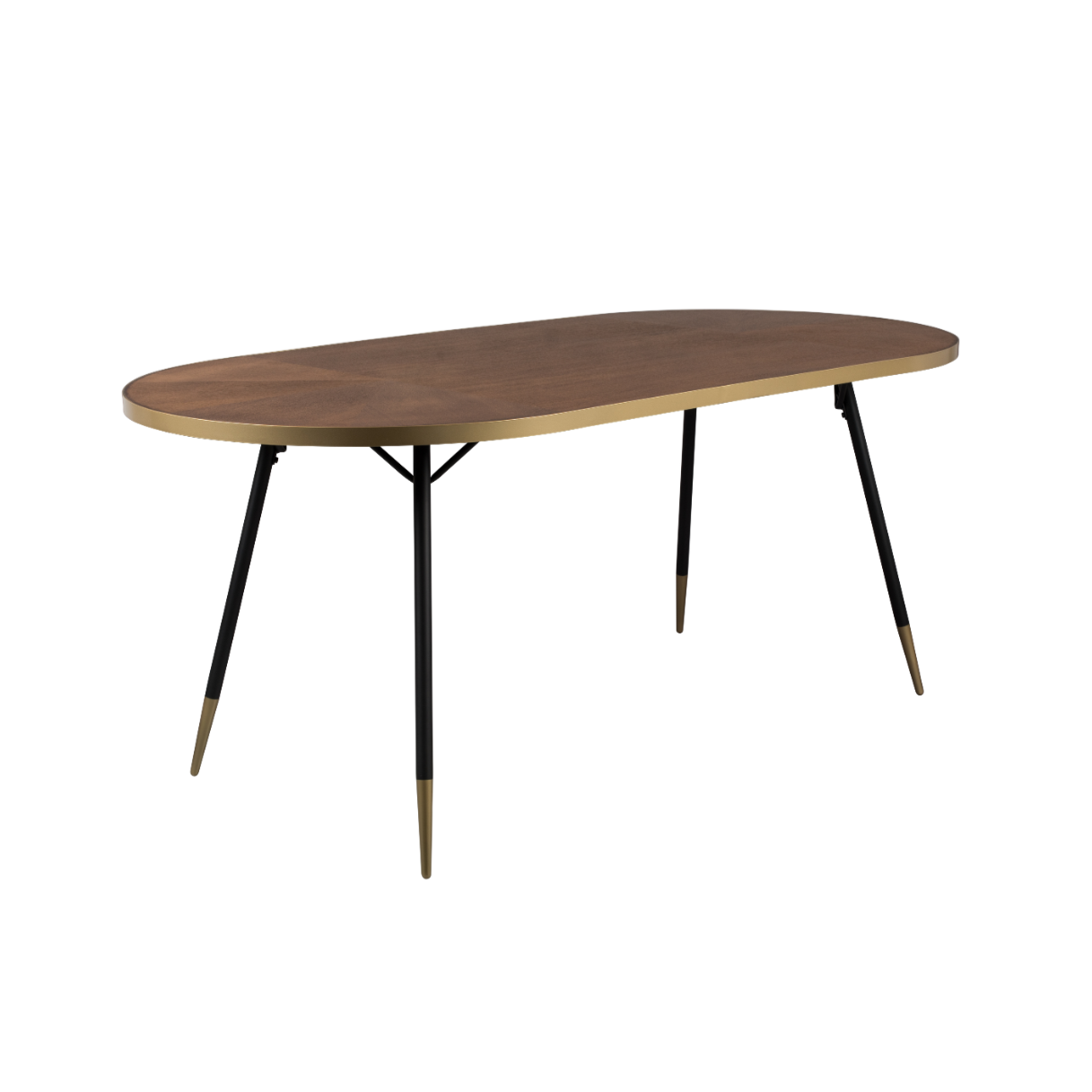 Bruine DENISE tafel met zwarte basis