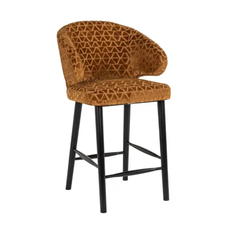 INDIGO brown stool with a black base