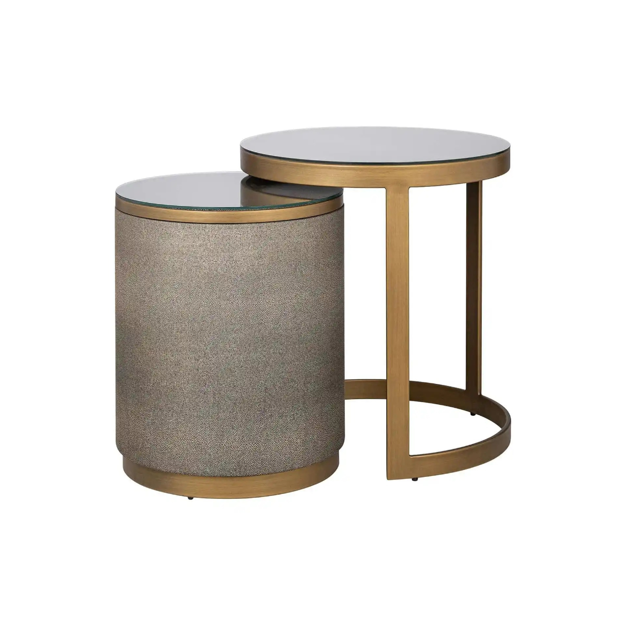 Zestaw stolików bocznych BLOOMVILLE brązowy ze złotym