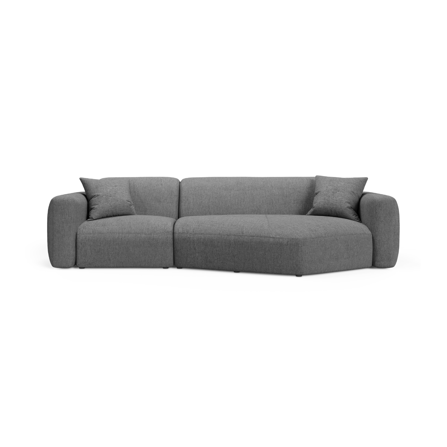 Right-sided corner sofa STRINO gray chenille