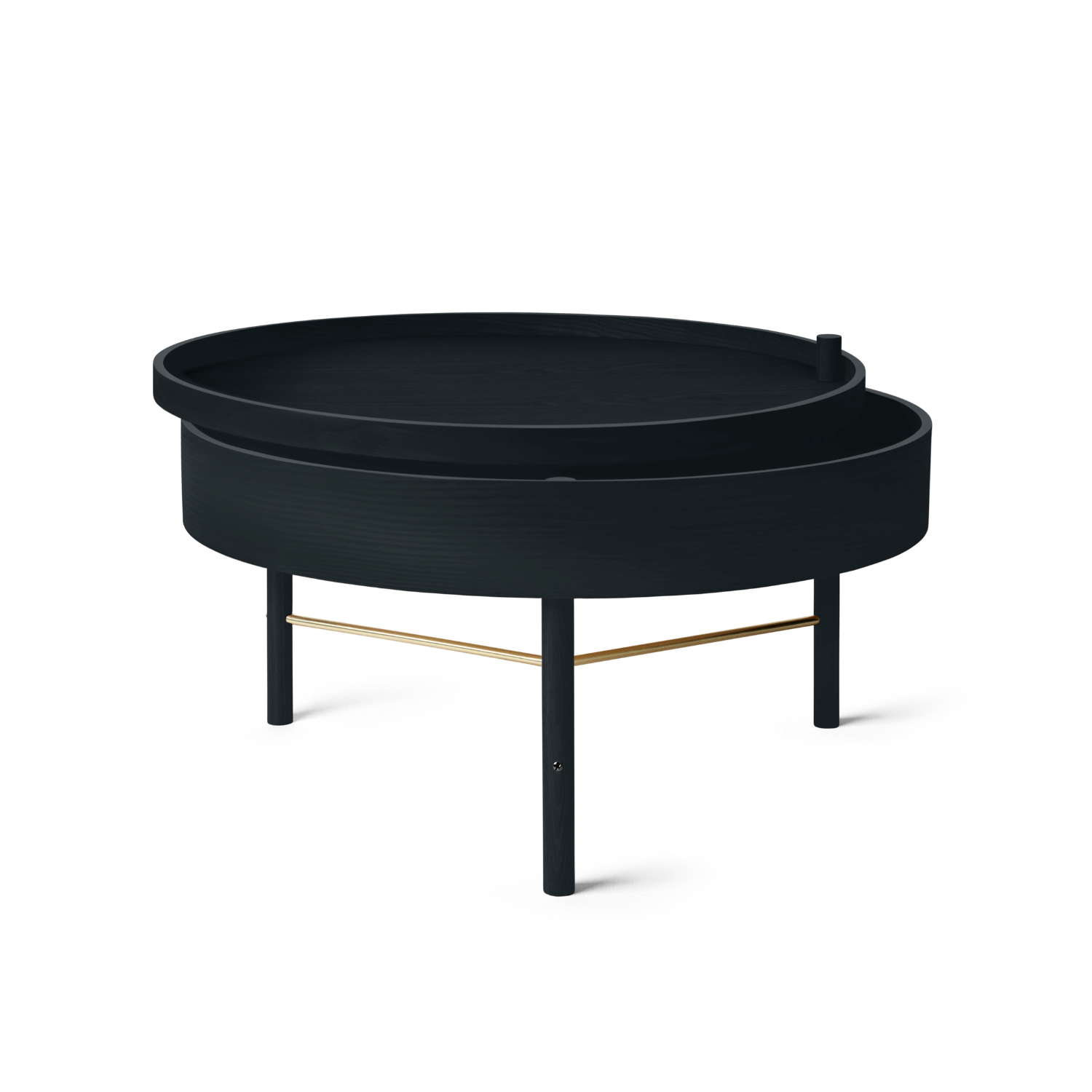 TURNING coffee table black ash wood