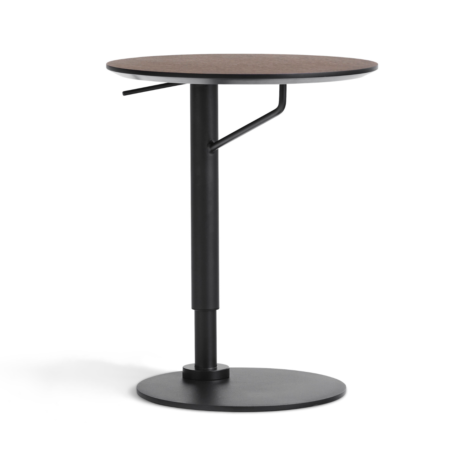 Adjustable Side Table BRANCH Dark Oak Wood with Black Base