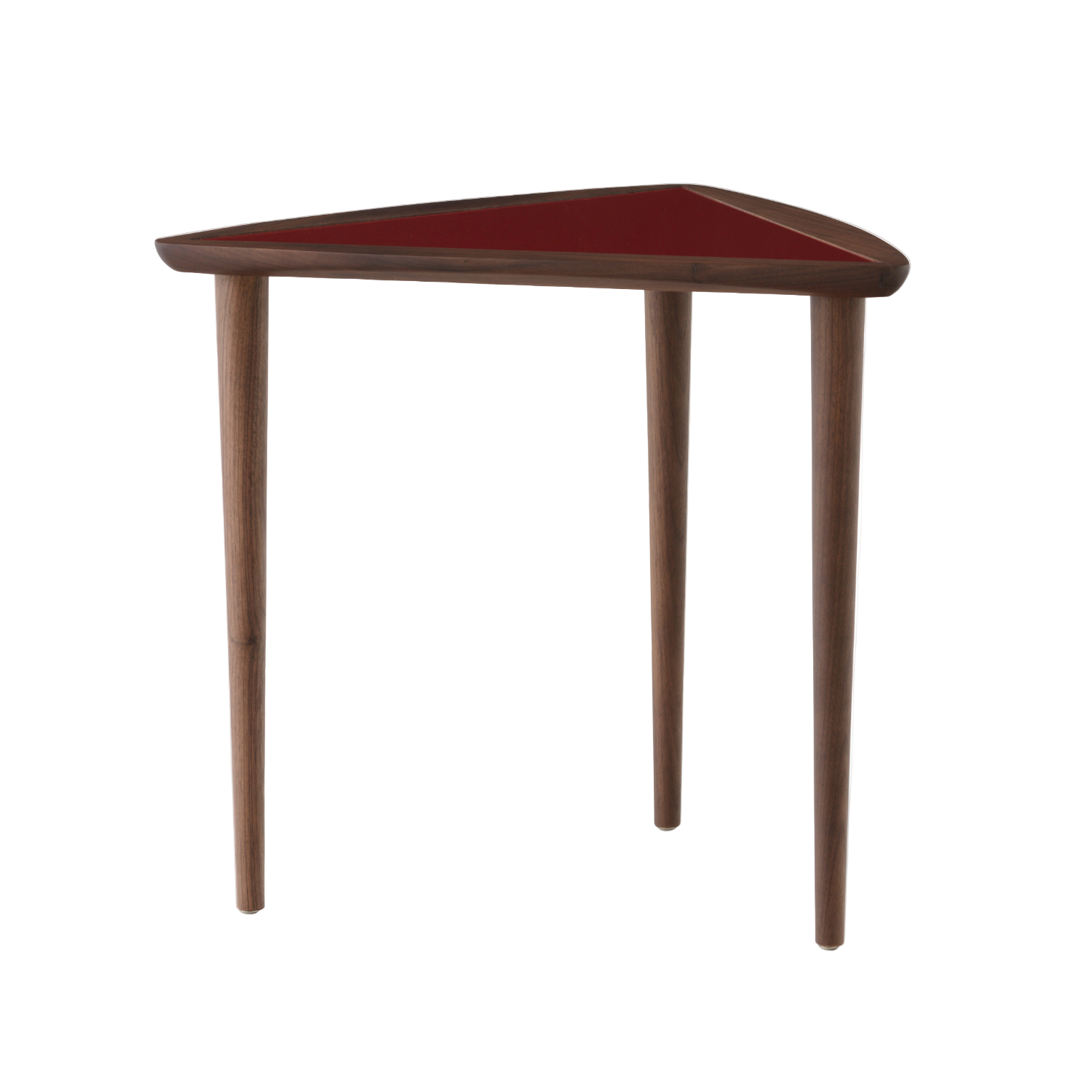 UMANOFF NESTING Side Table walnut wood with burgundy top