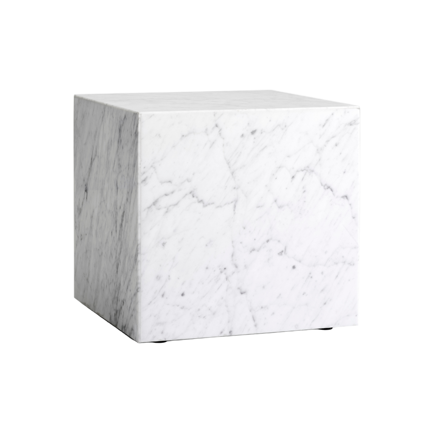 PLINTH CUBIC Side Table White Marble