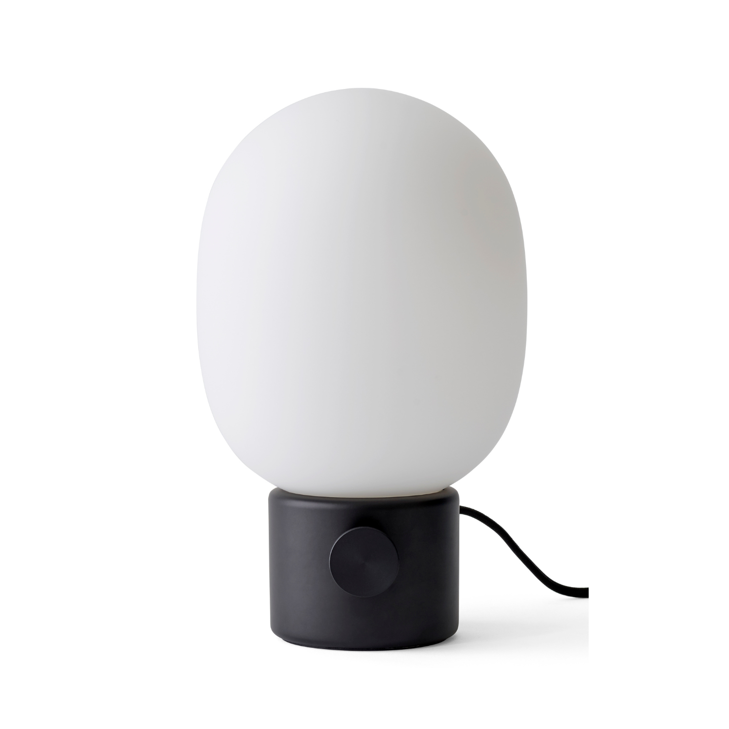 Tischlampe JWDA aus geblasenem Glas mit schwarzem Sockel