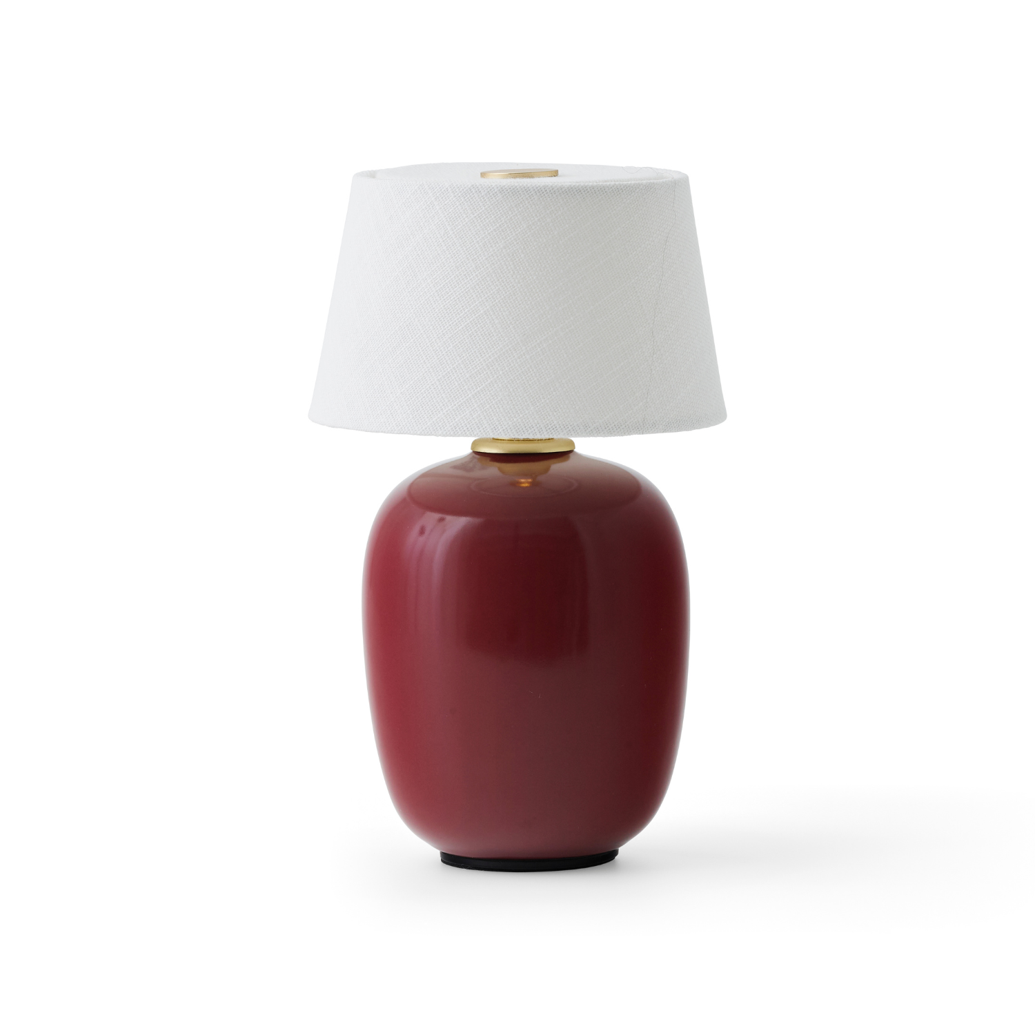 Draagbare lamp TORSO bordeaux keramiek met witte kap
