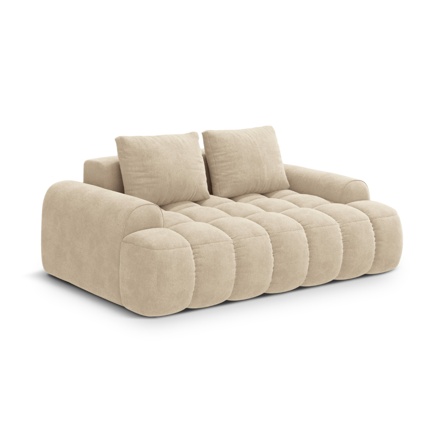 Velvet 2-Seater Sofa LINZ Light Beige