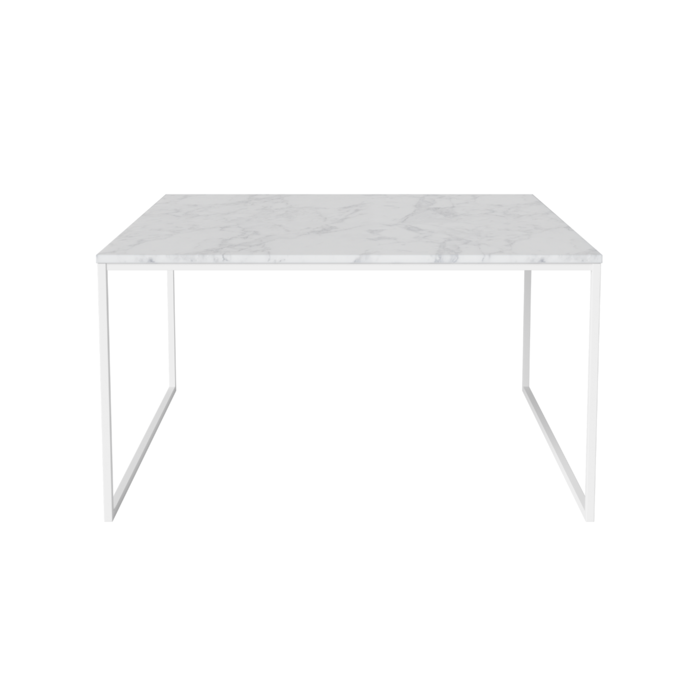 Salontafel COMO witte stalen basis