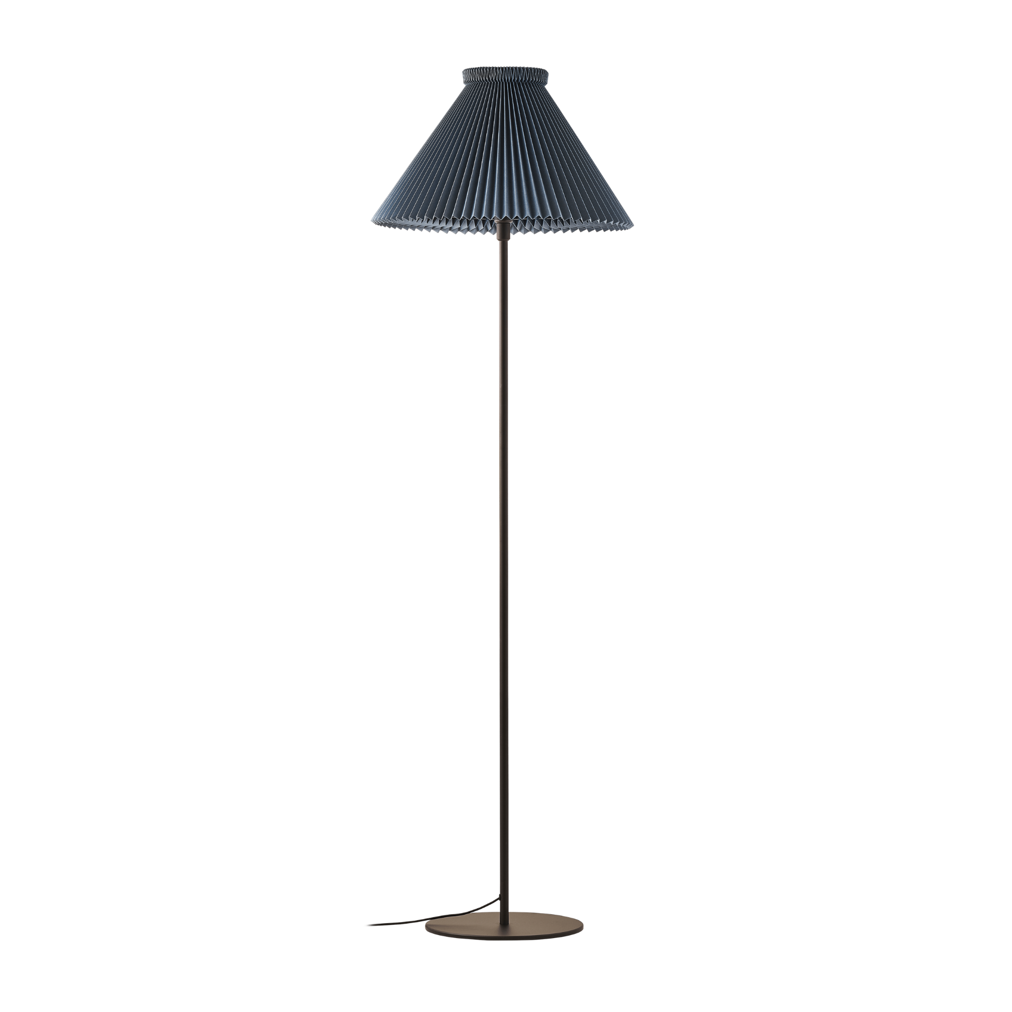 Stehlampe MODELL 334 blau mit schwarzem Fuß
