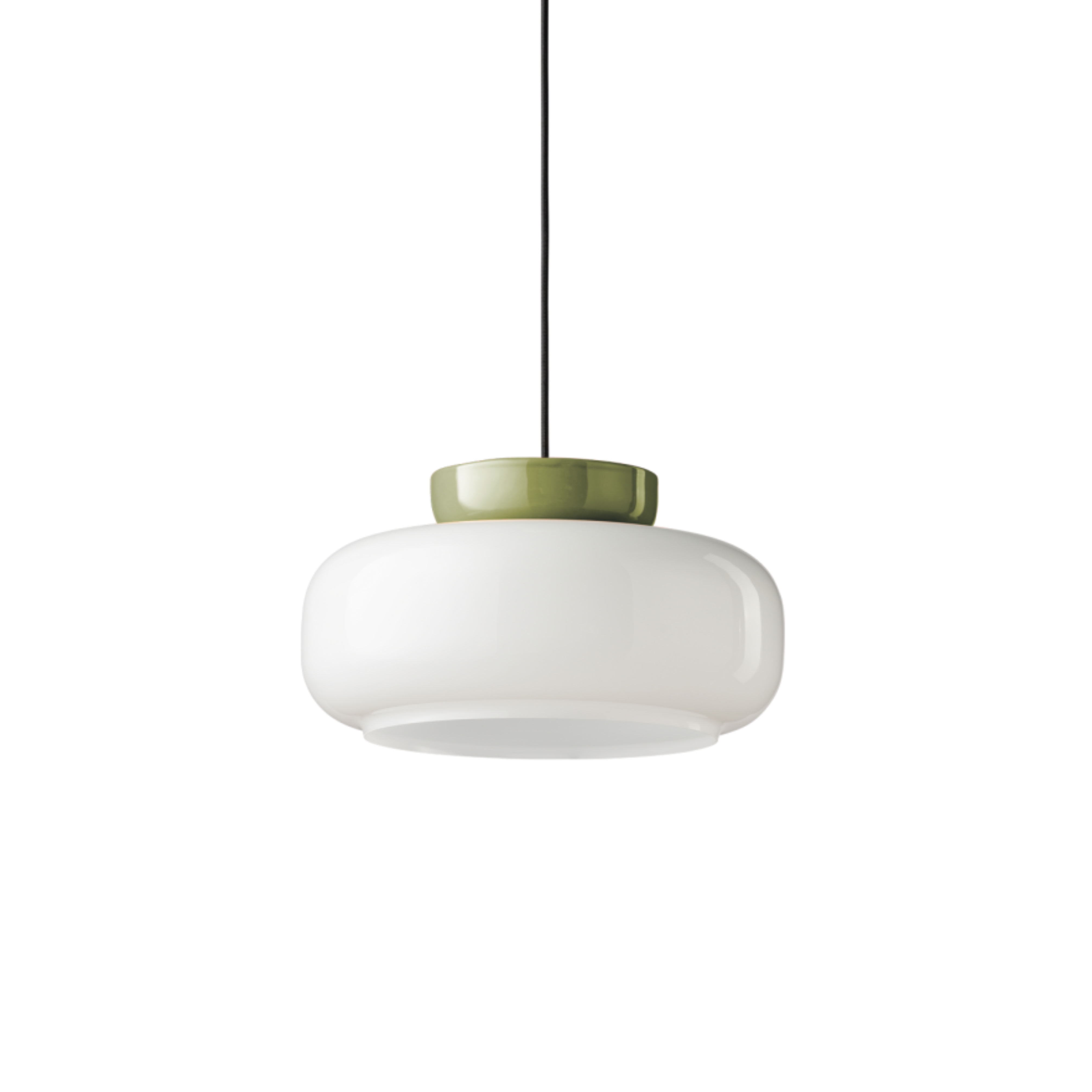 MARACANÀ milk ceramic pendant lamp with sage