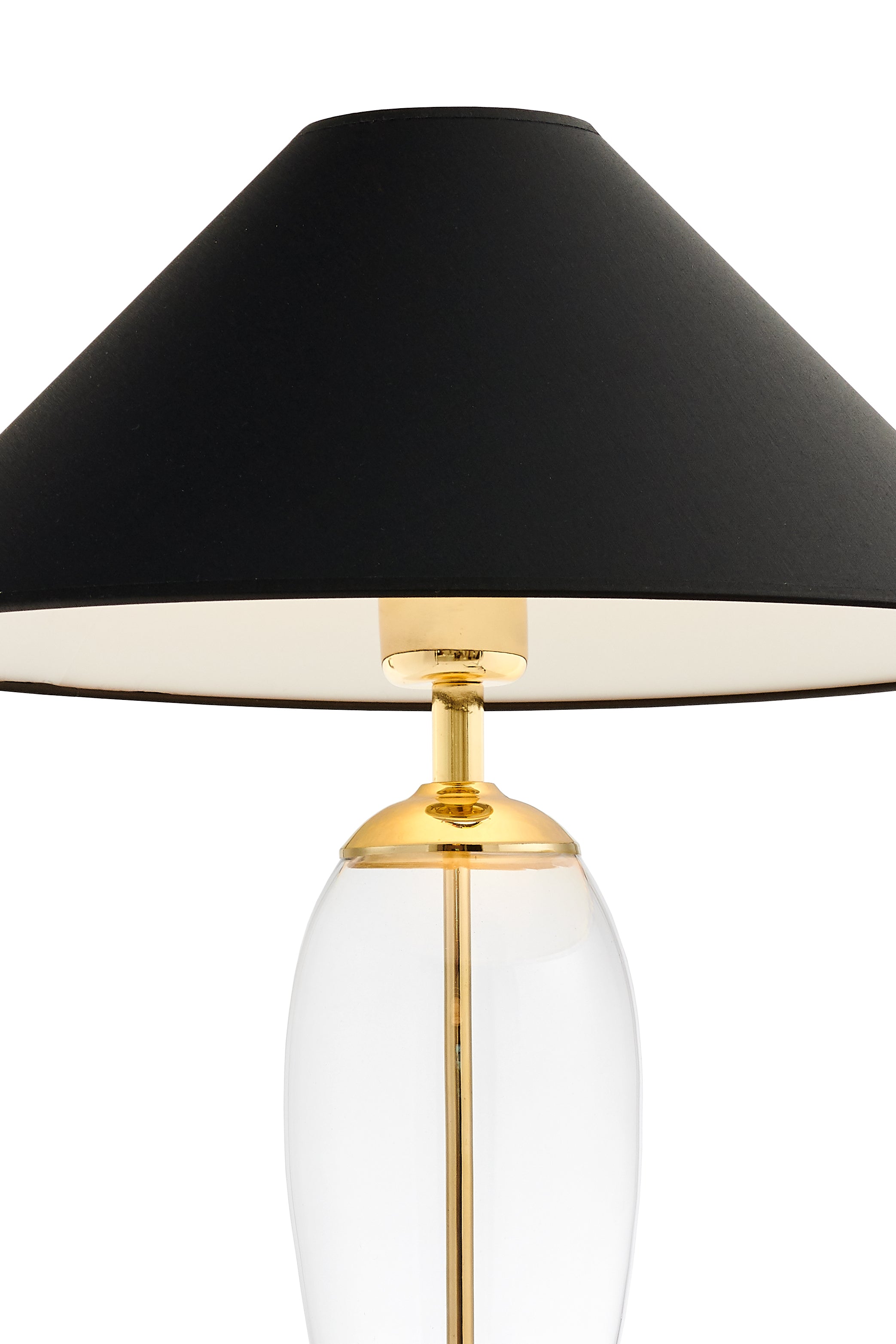 REA table lamp black with transparent base and gold finish