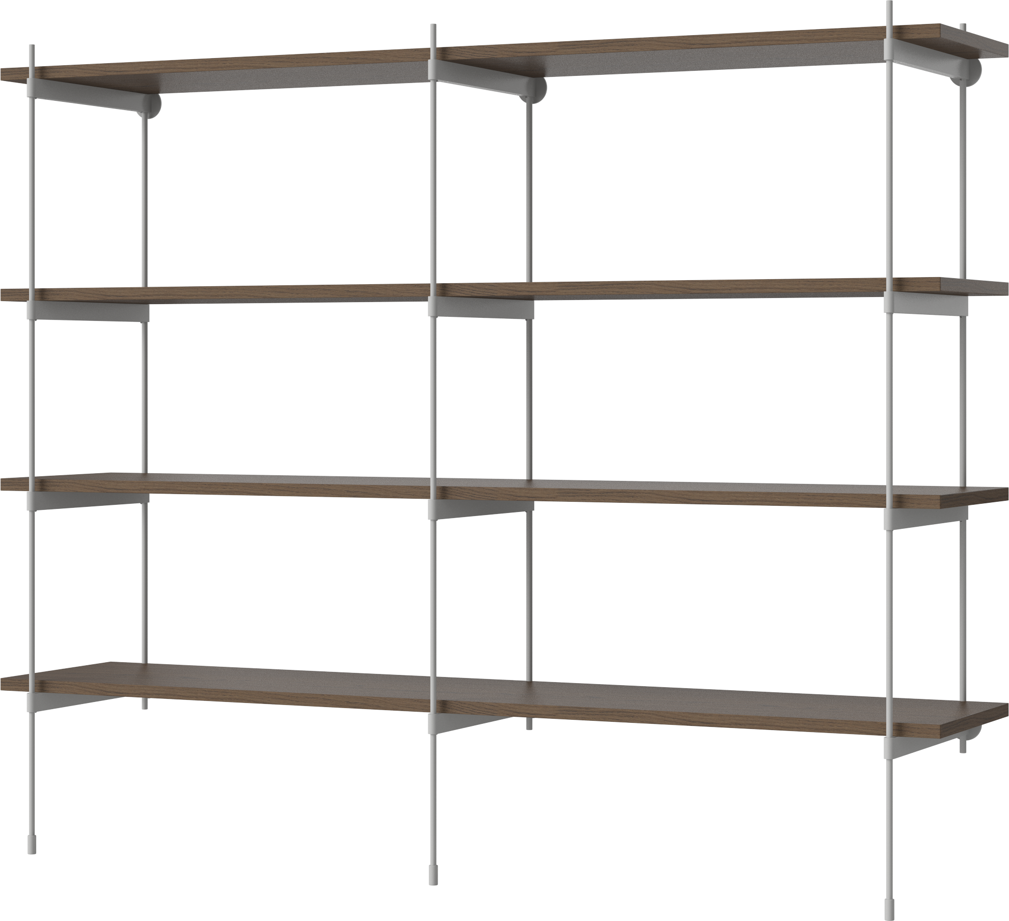 Donkere eiken fineer kast met stalen frame
