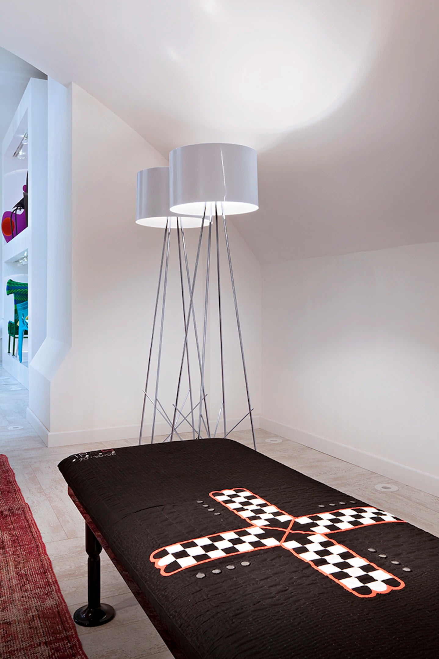 Vloerlamp RAY glas met metalen voet