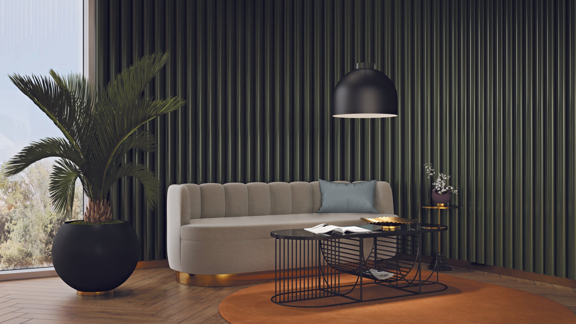 Staande pot GLOBE zwart