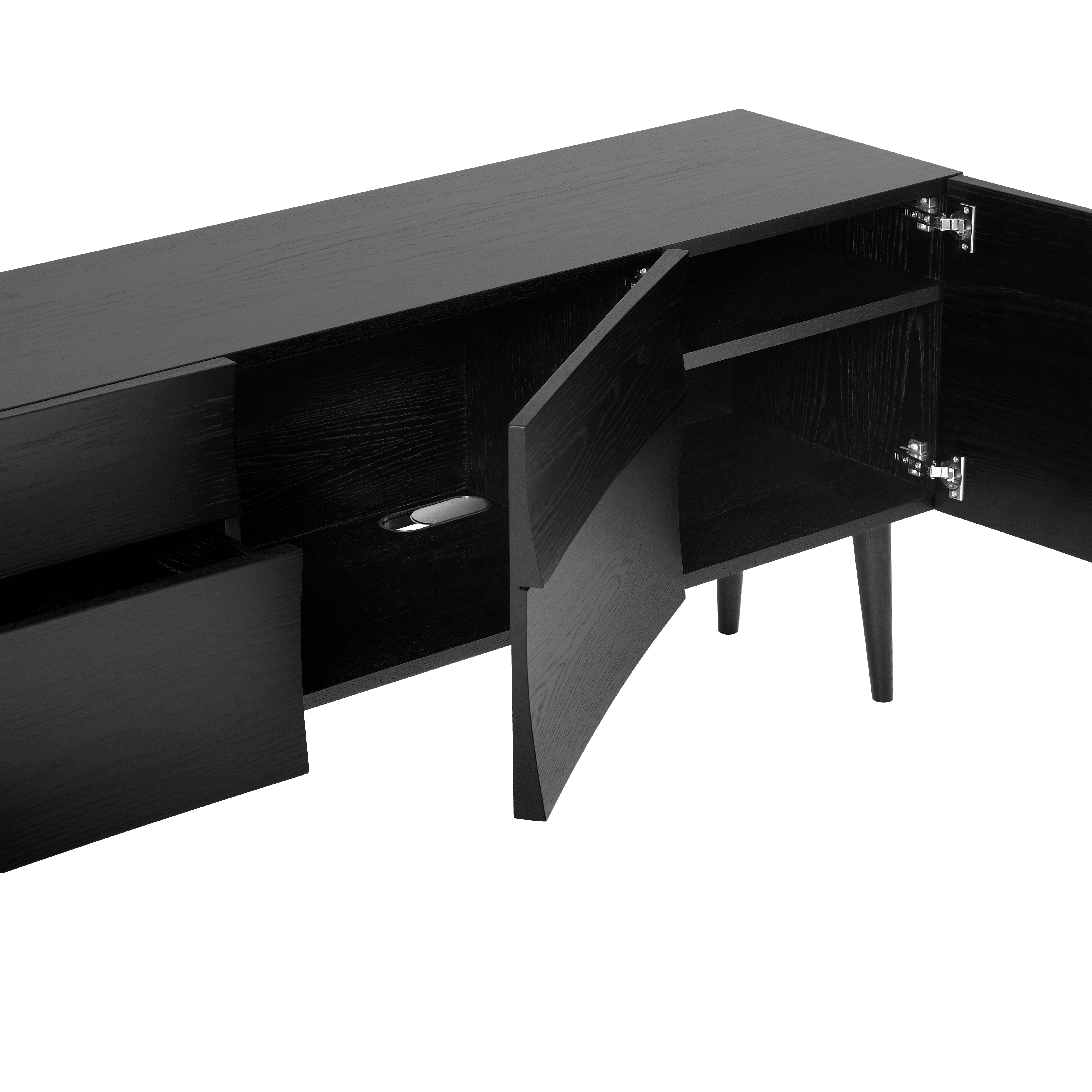 REFLECT chest of drawers black oak veneer