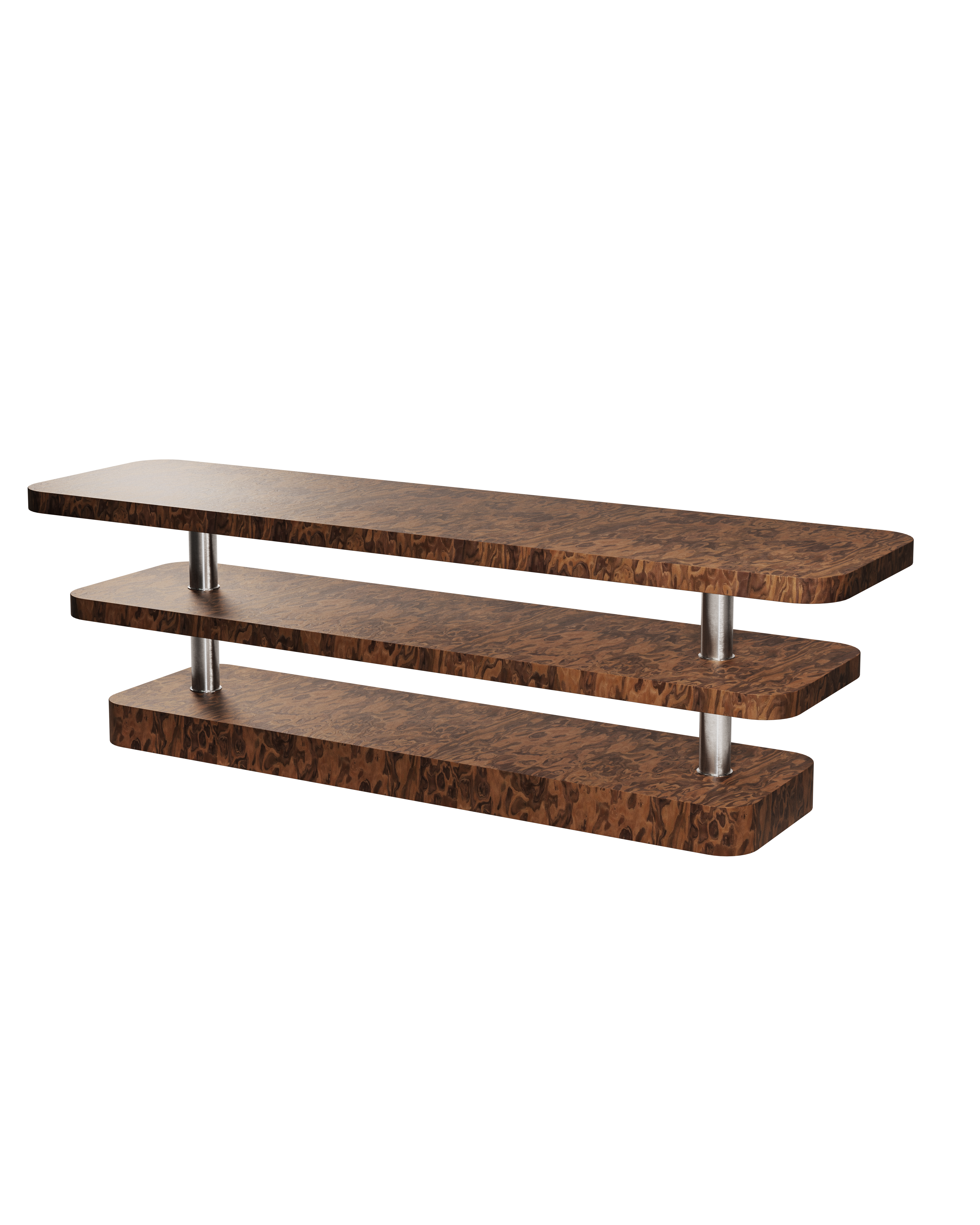 RTV-Sideboard REL Furnier California Burl mit stählernen Elementen