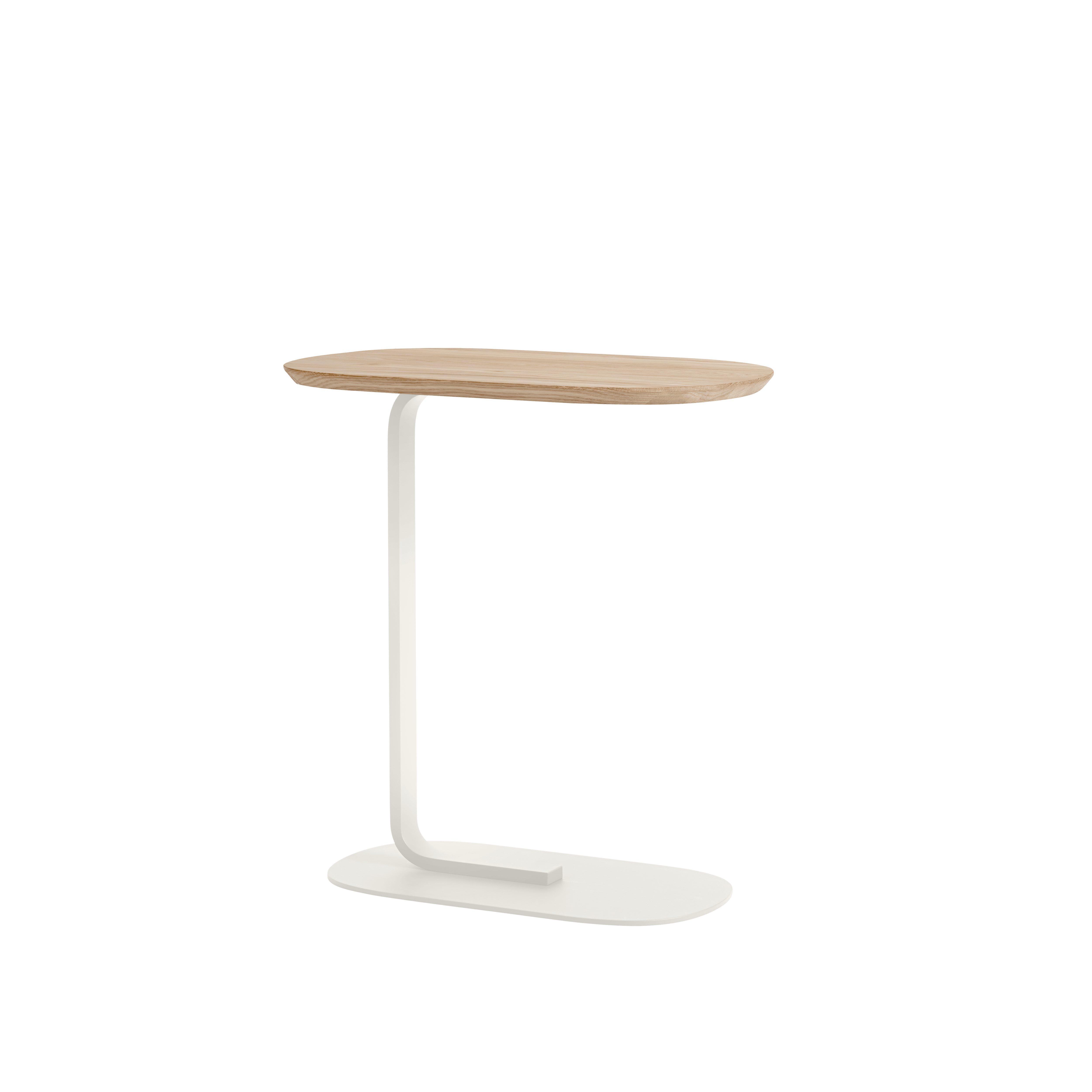 Zijtafel RELATE van eikenhout met een gebroken witte basis