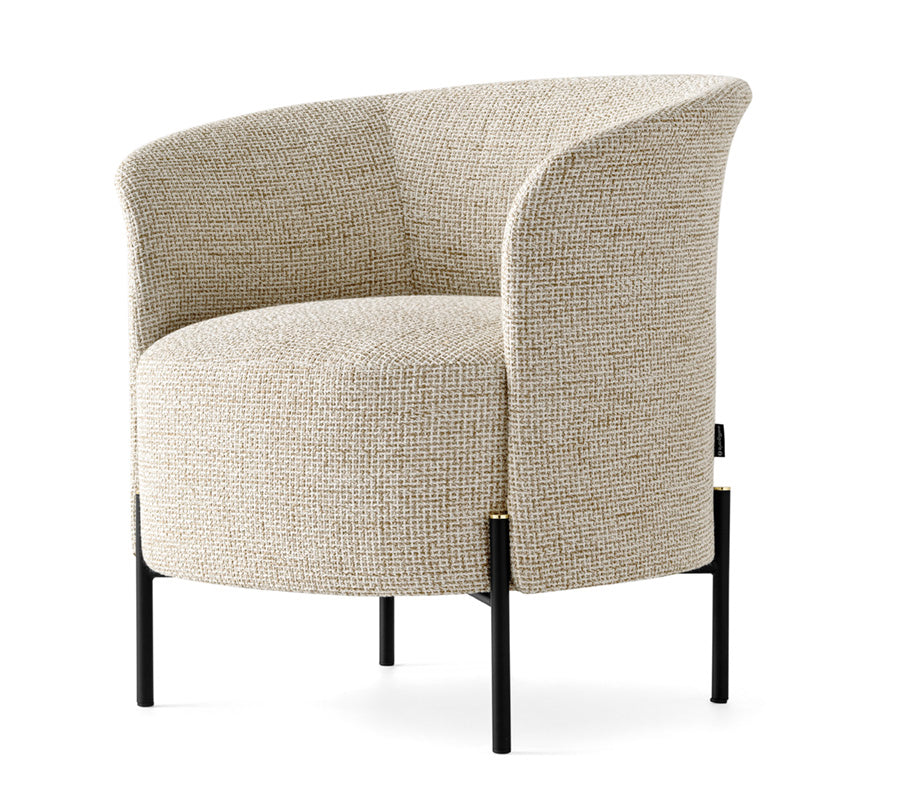 RENDEZ VOUS upholstered armchair with black base