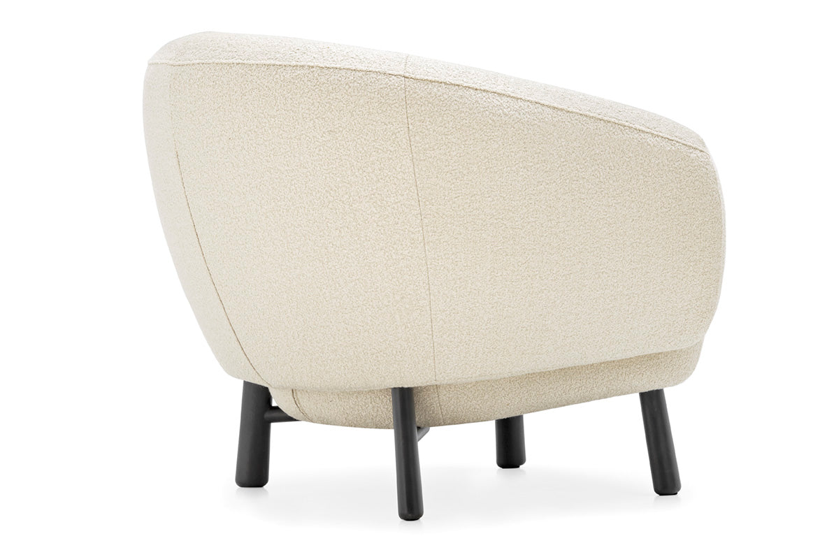 Upholstered RIO Armchair with Black Base