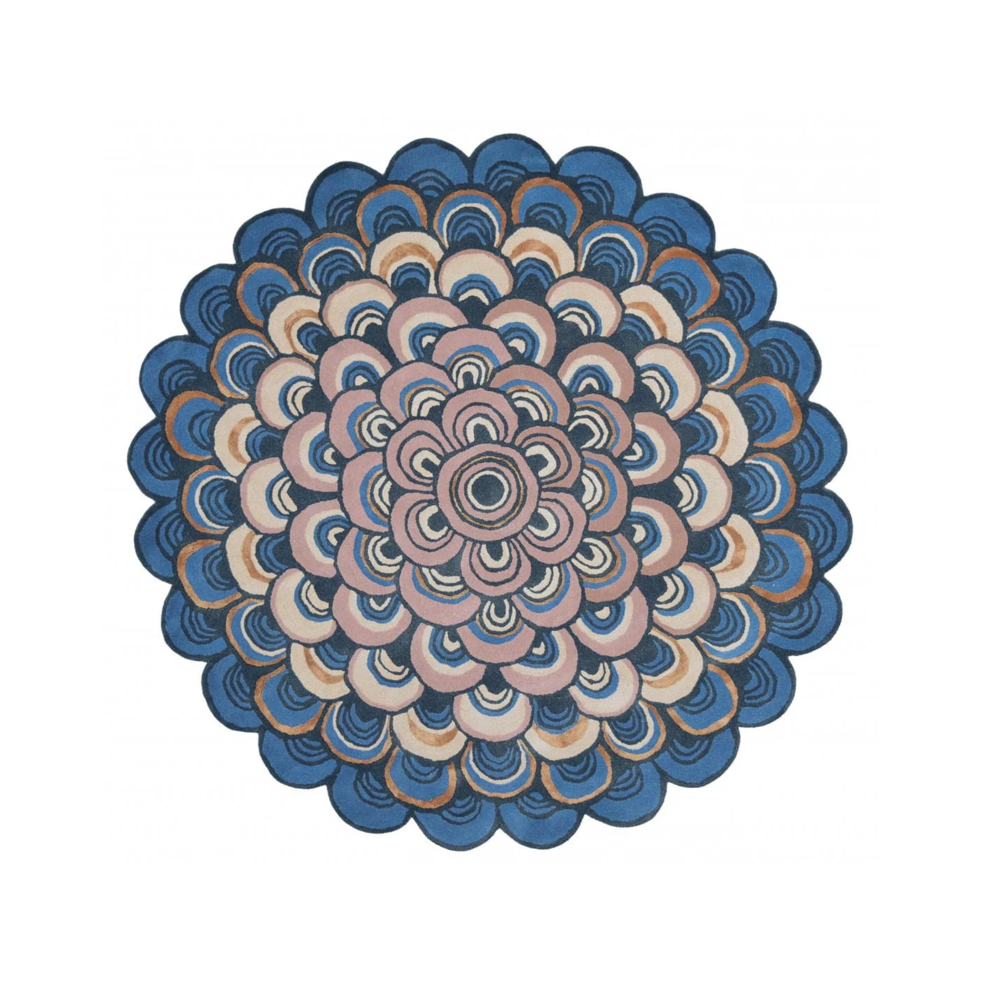 Round carpet masquerade round blue blue